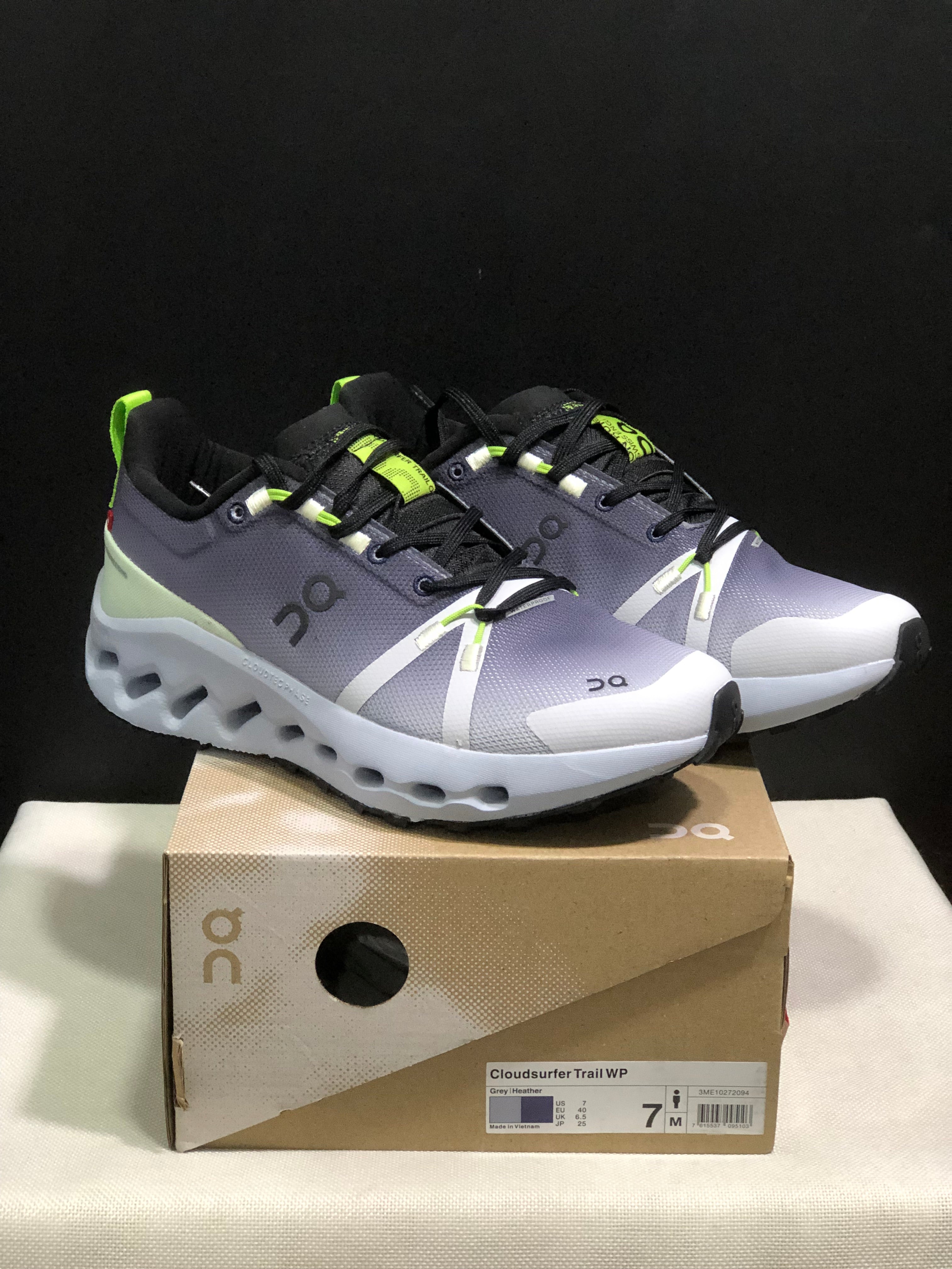 On Running Cloudsurfer Trail Waterproof Comfortable And Breathable Running Shoes Grey/Heather