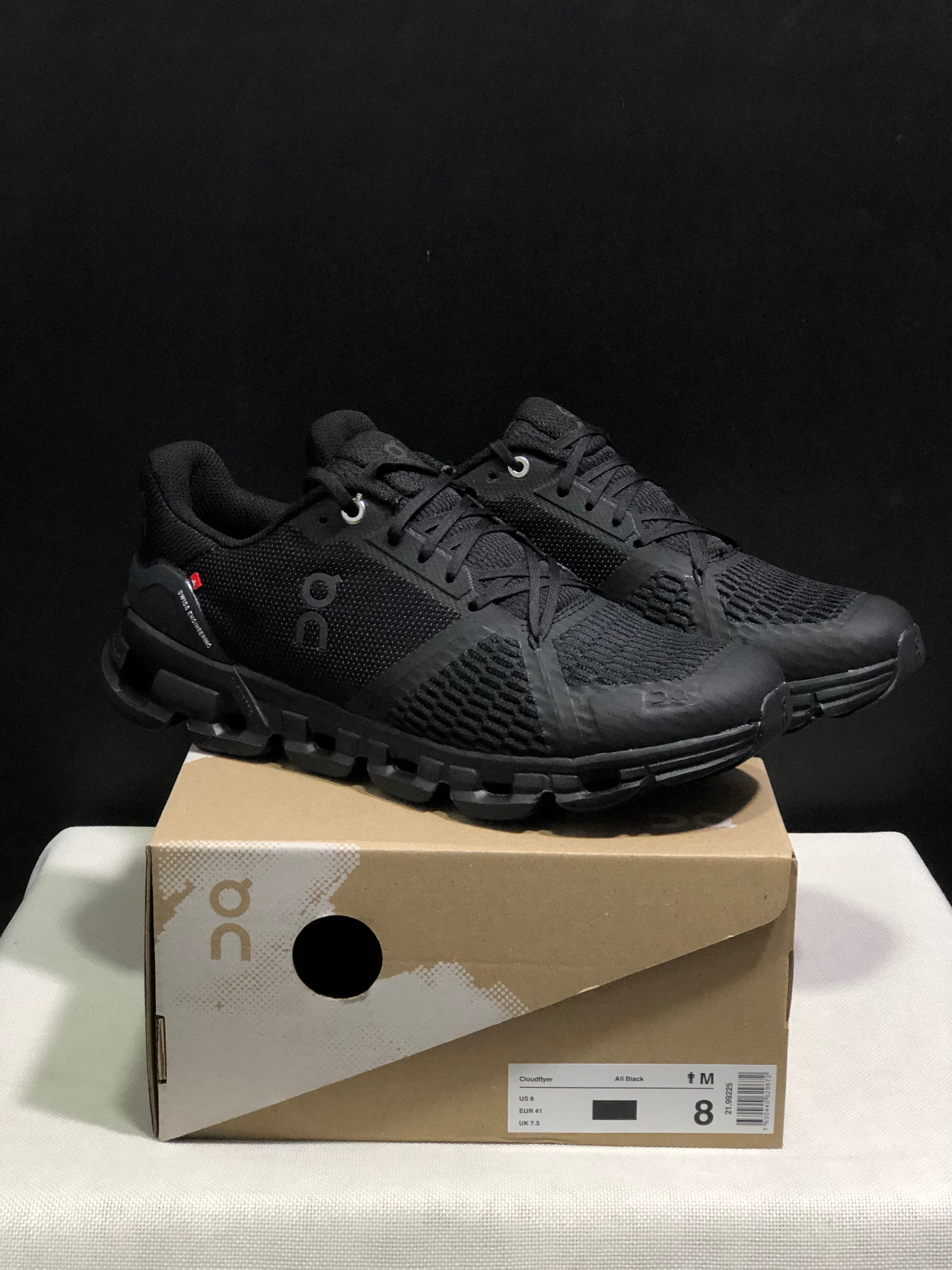 On Running Cloudflyer Shock-Absorbing Running Shoes All Black