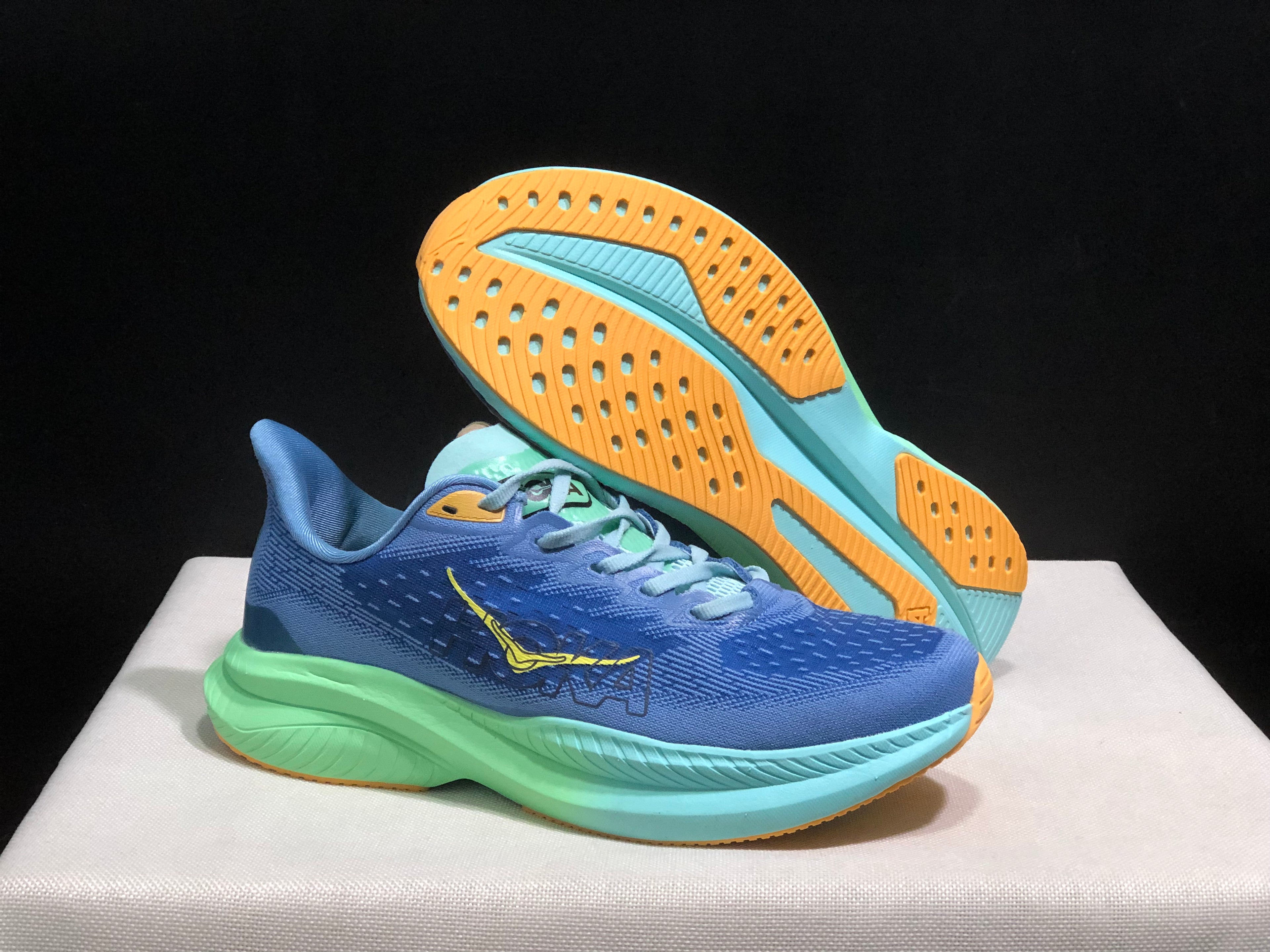 Hoka One One Mach 6 Wear-resistant Breathable Low-top Running Shoes Sneakers Blue