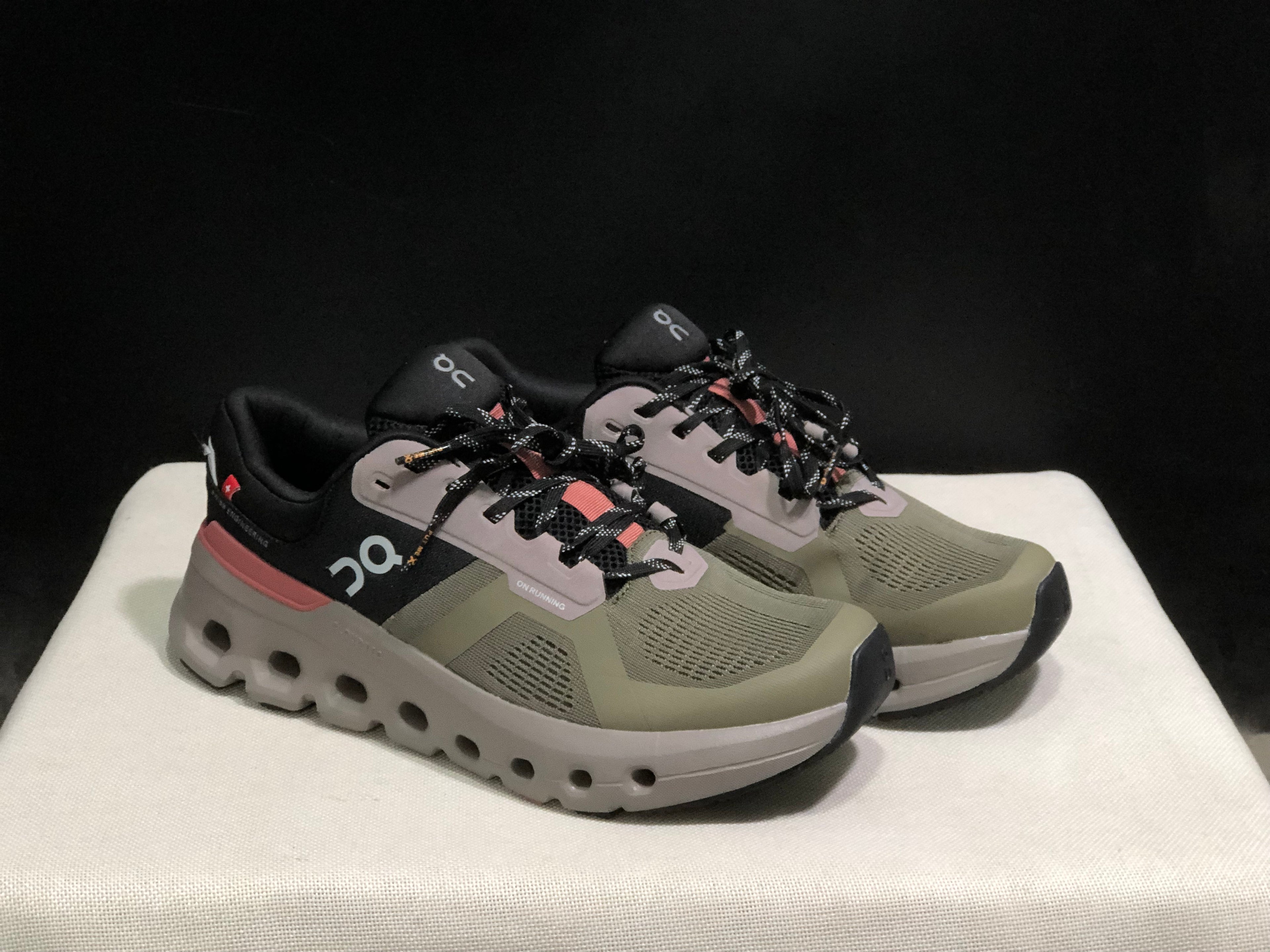 On Running Cloudrunner 2 Mesh Breathable Running Shoes Black/Military Green