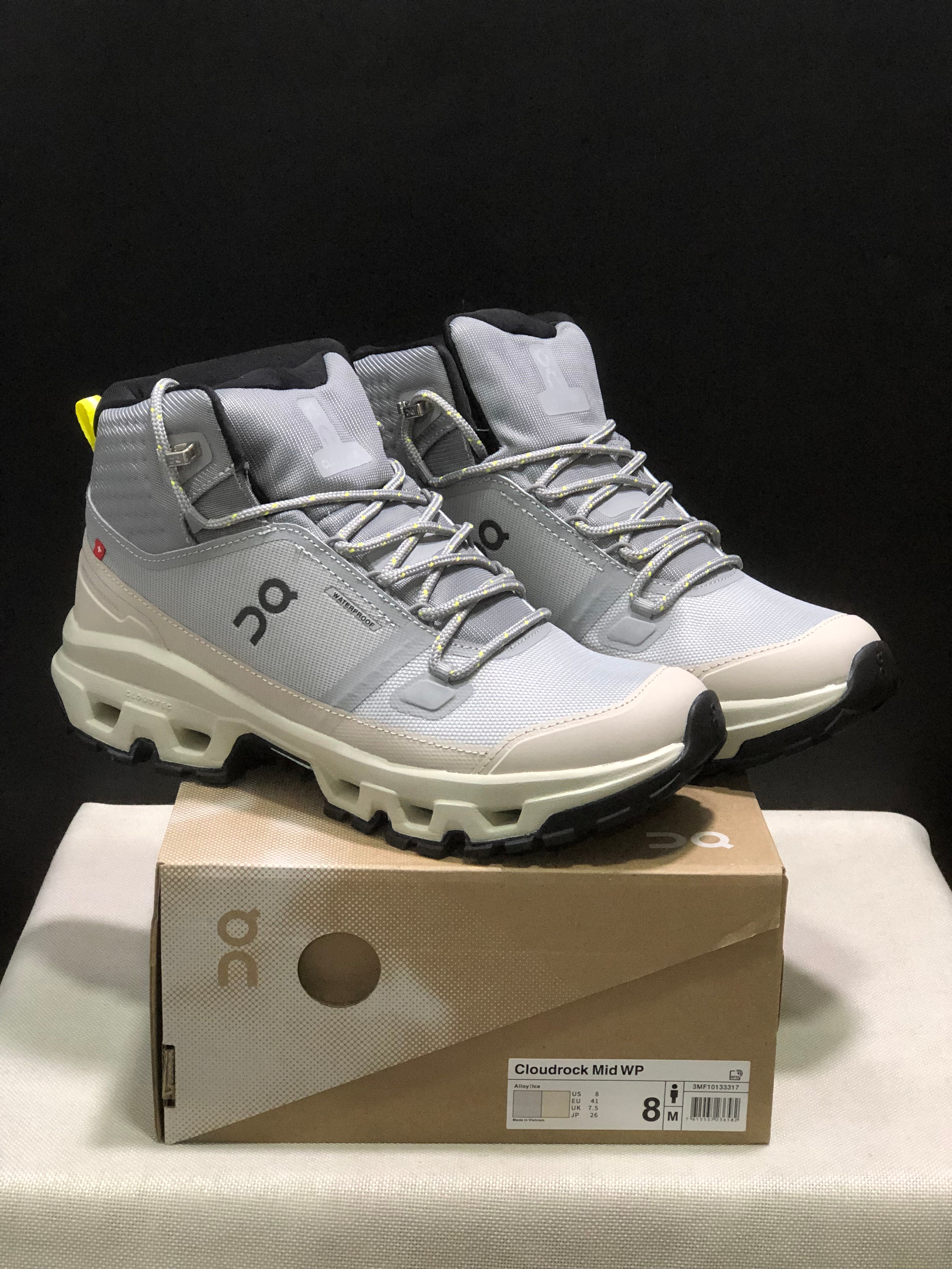On Running Cloudrock Mid WP High-Top Hiking Shoes Alloy/Ice