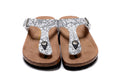 Birkenstock Gizeh Black/White Grain Flip Flops Leather Sandals