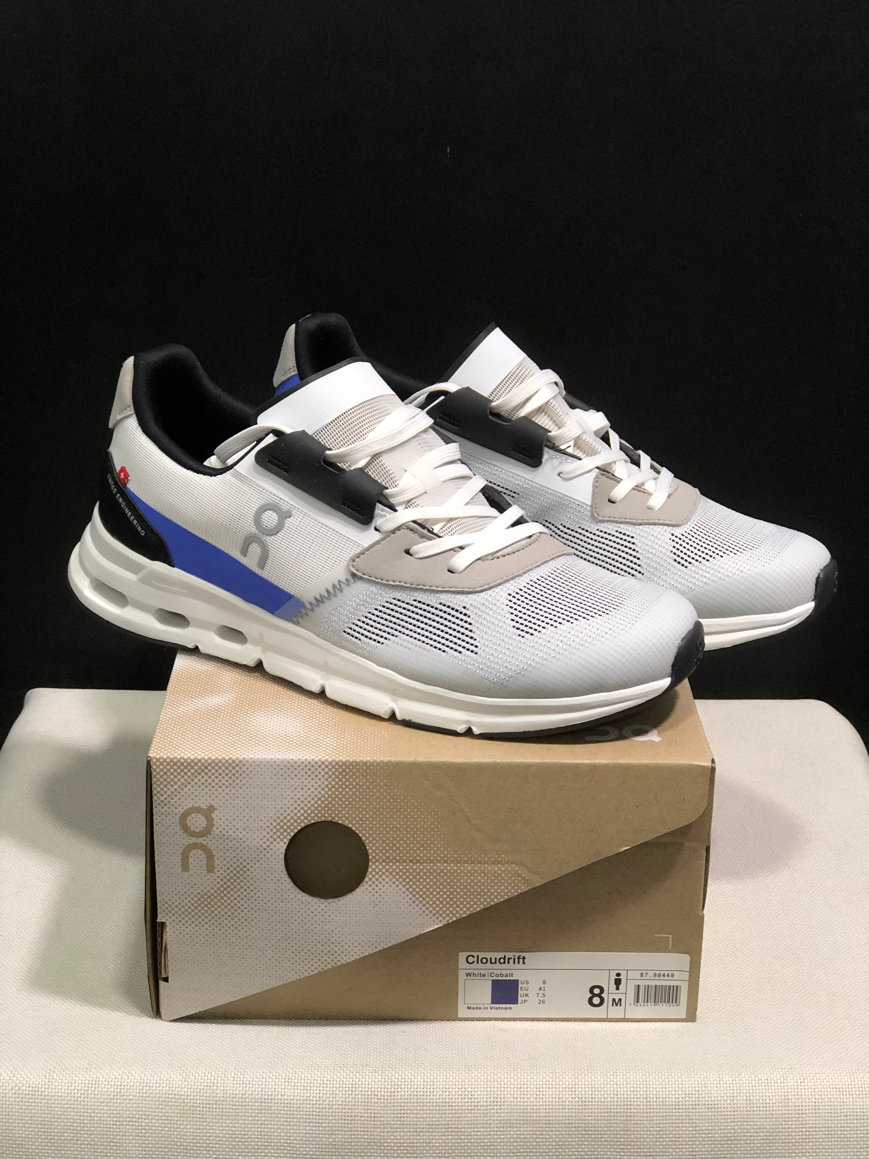On Running Cloudrift Comfortable And Versatile Sports Casual Shoes Light Grey