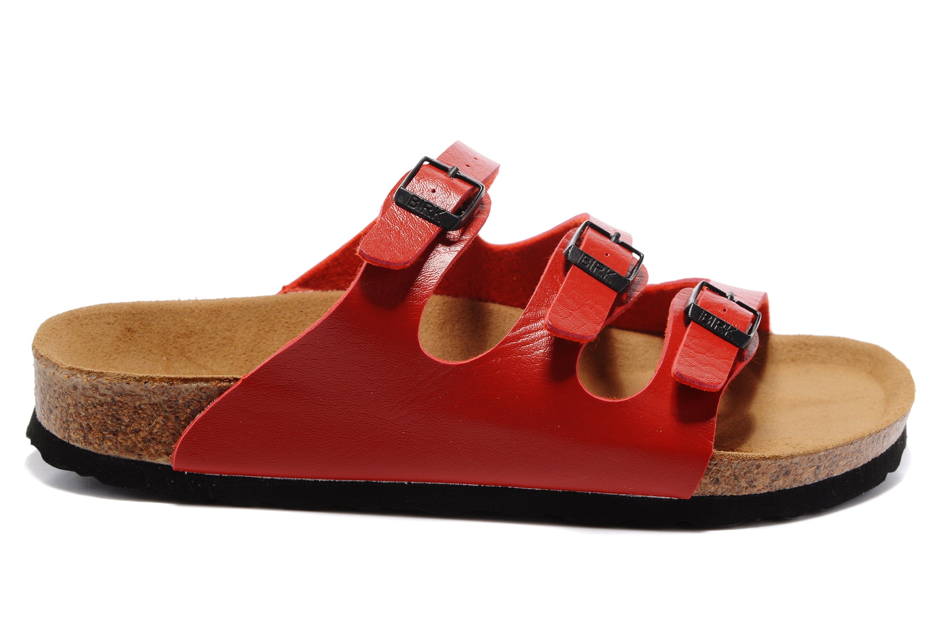Birkenstock Florida Three-Buckle Matte Leather Sandals