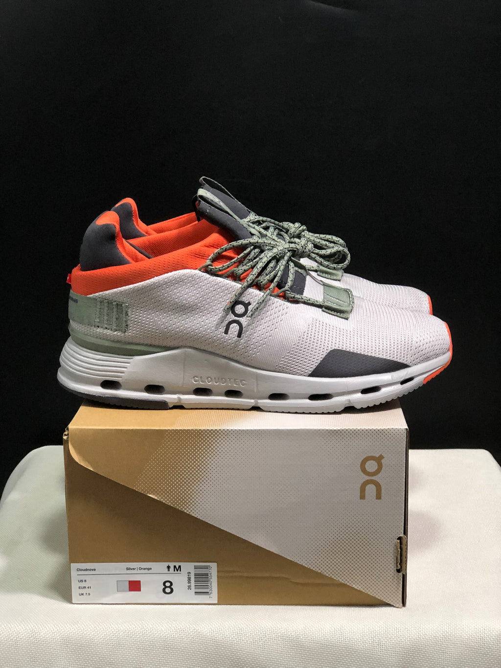 On Running Cloudnova Lightweight Sports Casual Shoes Silver/Orange