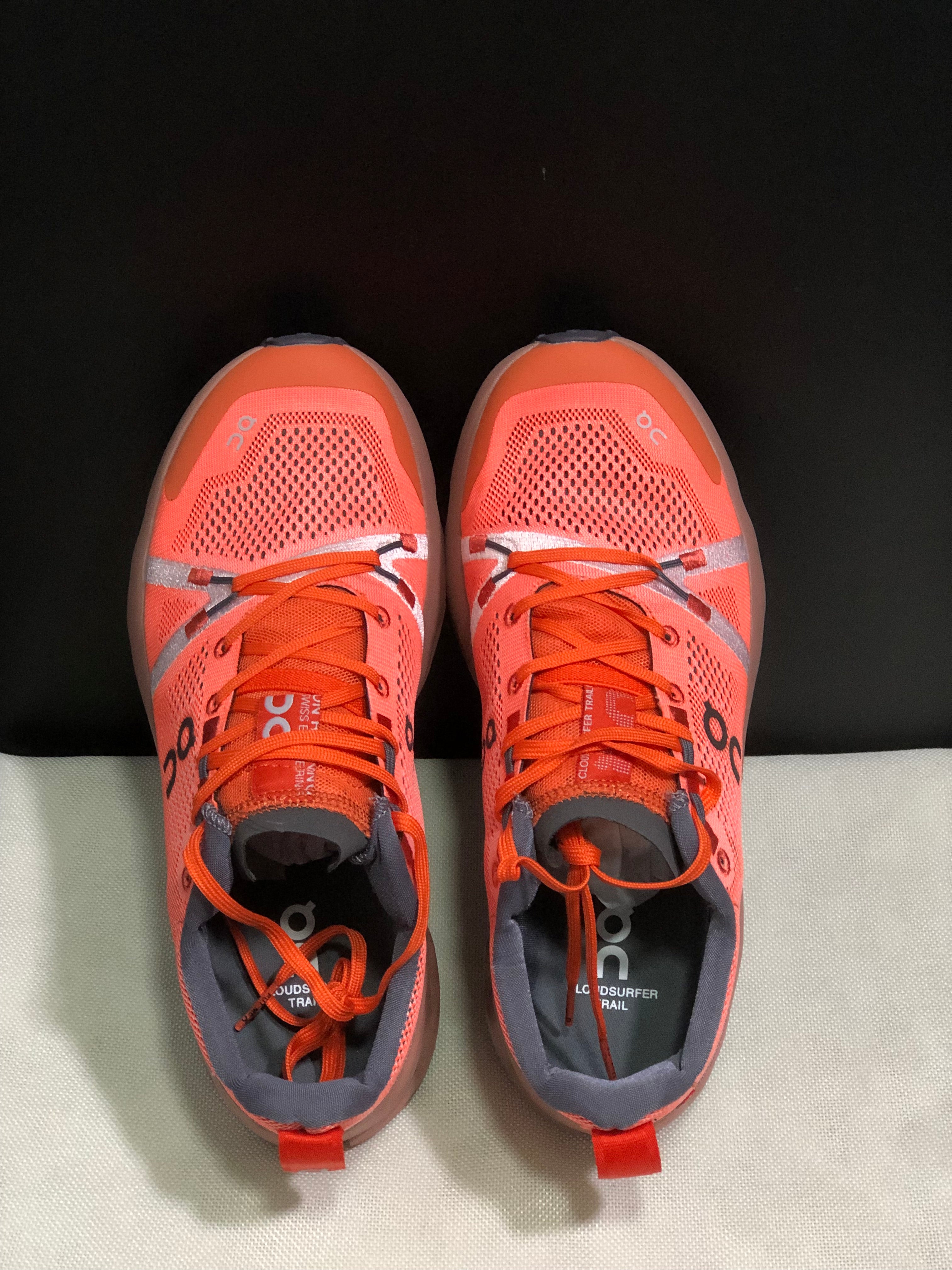 On Running Cloudsurfer Trail Orange Waterproof Comfortable And Breathable Running Shoes