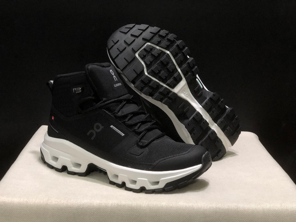 On Running Cloudrock Mid WP High-Top Hiking Shoes Black/White