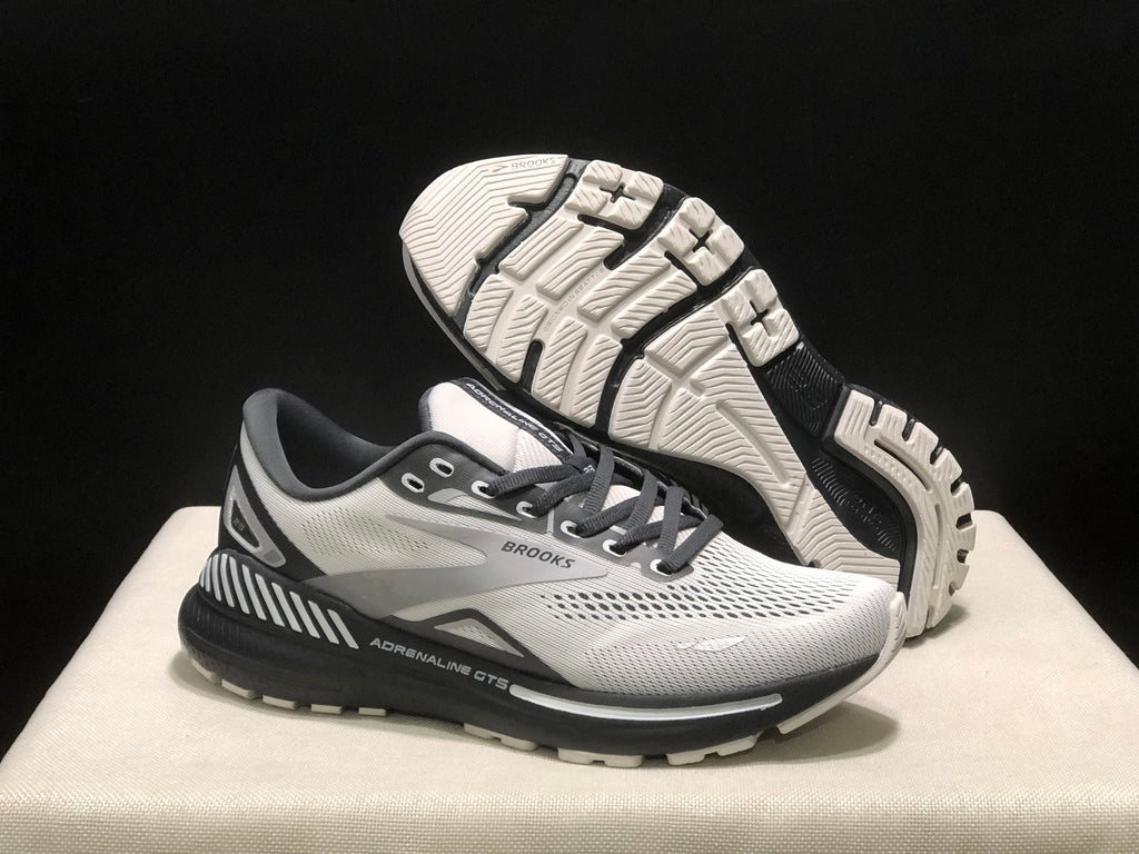 Brooks Adrenaline GTS 23 Shock-absorbing Wear-resistant Low-top Running Shoes Mushroom Grey