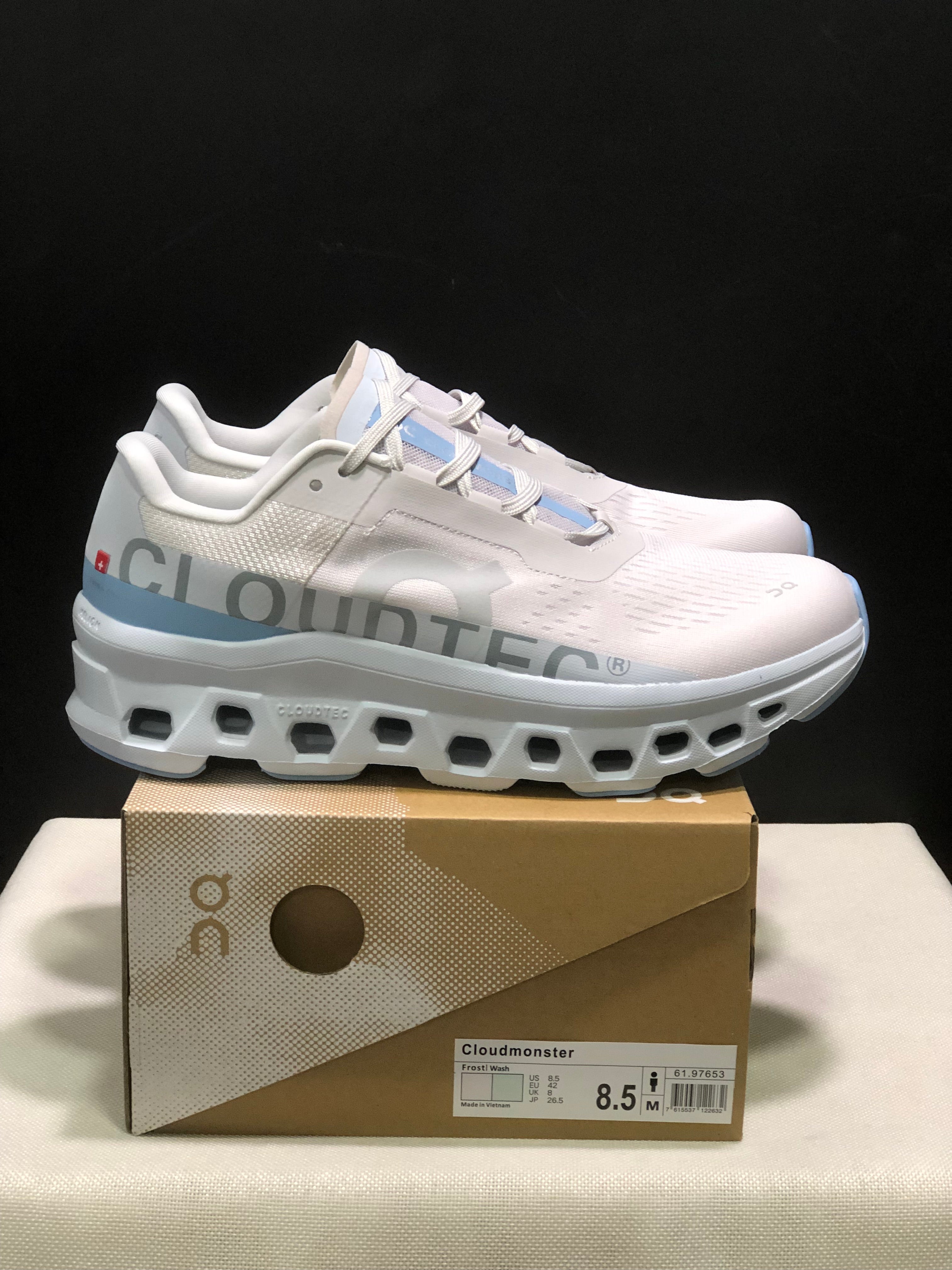 On Running Cloudmonster Anti-Slip Running Shoes Frost/Wash