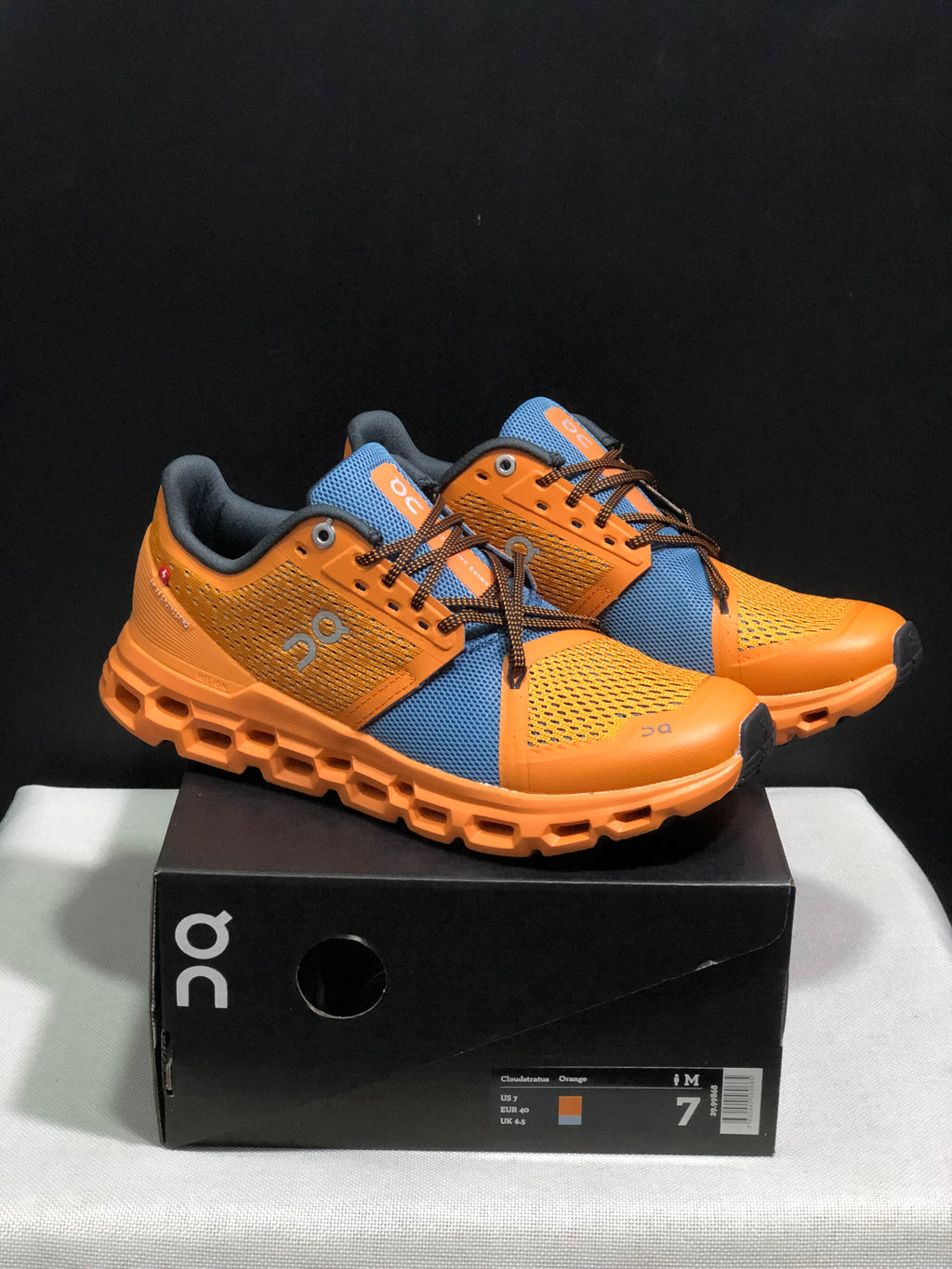 On Running Cloudstratus Shock-Absorbing And Breathable Running Shoes Orange/Blue