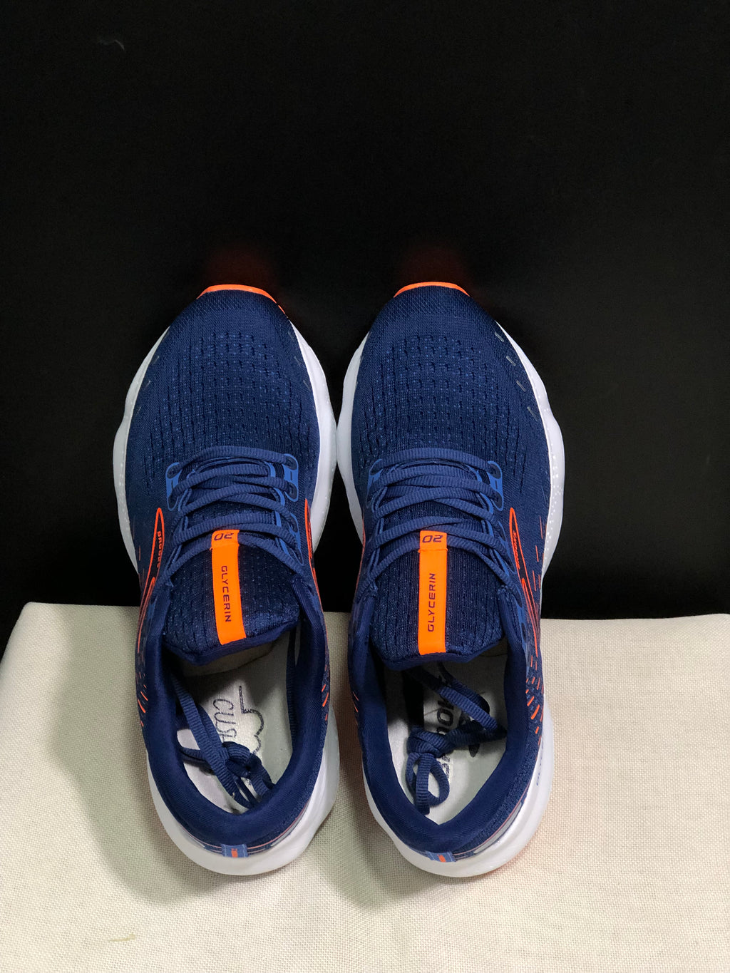 Brooks Glycerin GTS 20 Shock-absorbing Wear-resistant Running Shoes Navy/Orange