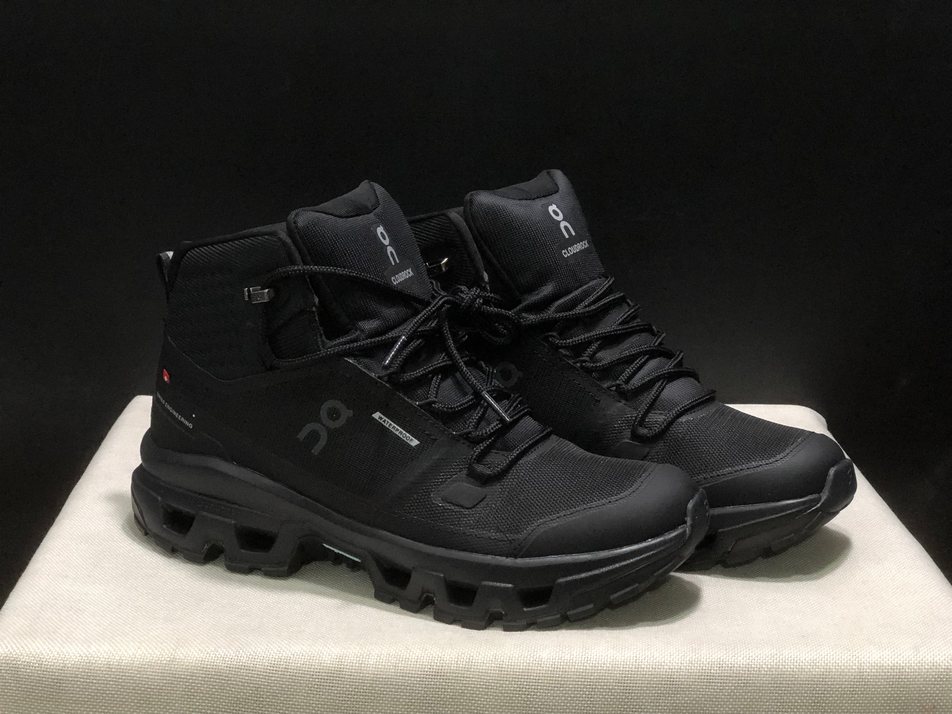 On Running Cloudrock Mid WP High-Top Hiking Shoes All Black