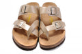 Birkenstock Two-Button Ringfinger Rose Gold Matte Leather Slippers