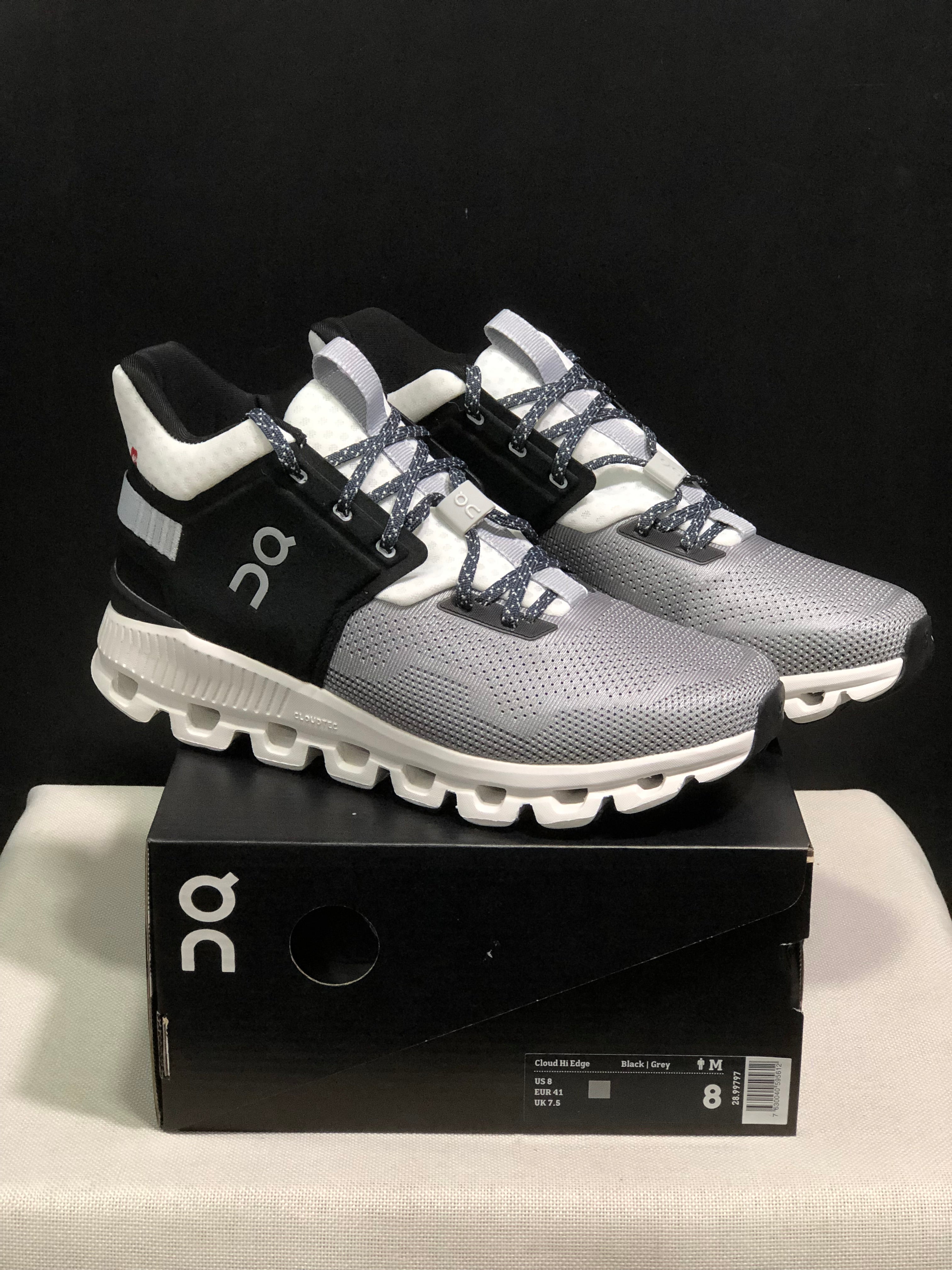 On Running Cloud Hi Edge Outdoor Training Running Shoes Silver Gray/Black