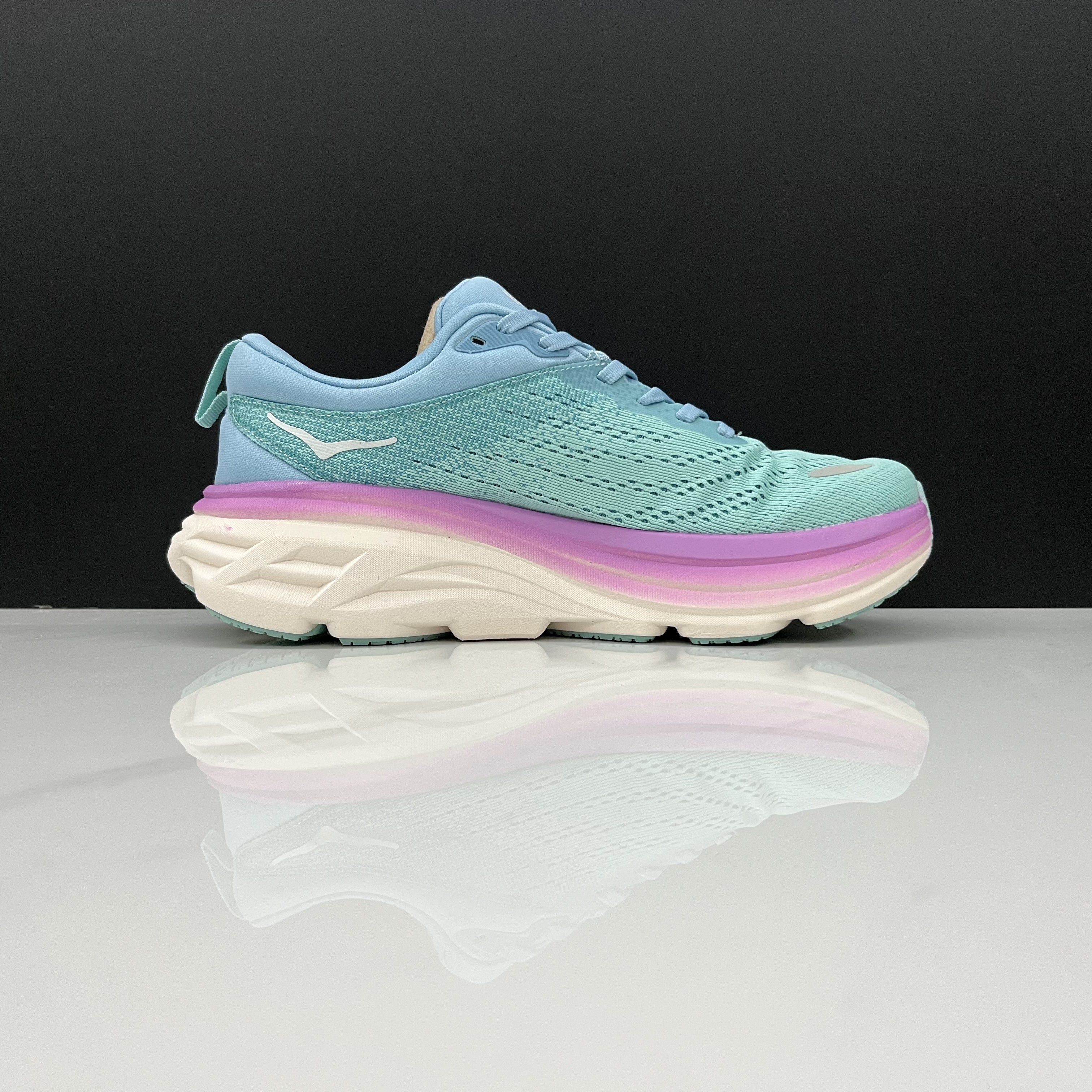 Hoka One One Bondi 8 Breathable Low-top Running Shoes Sneakers Blue Green