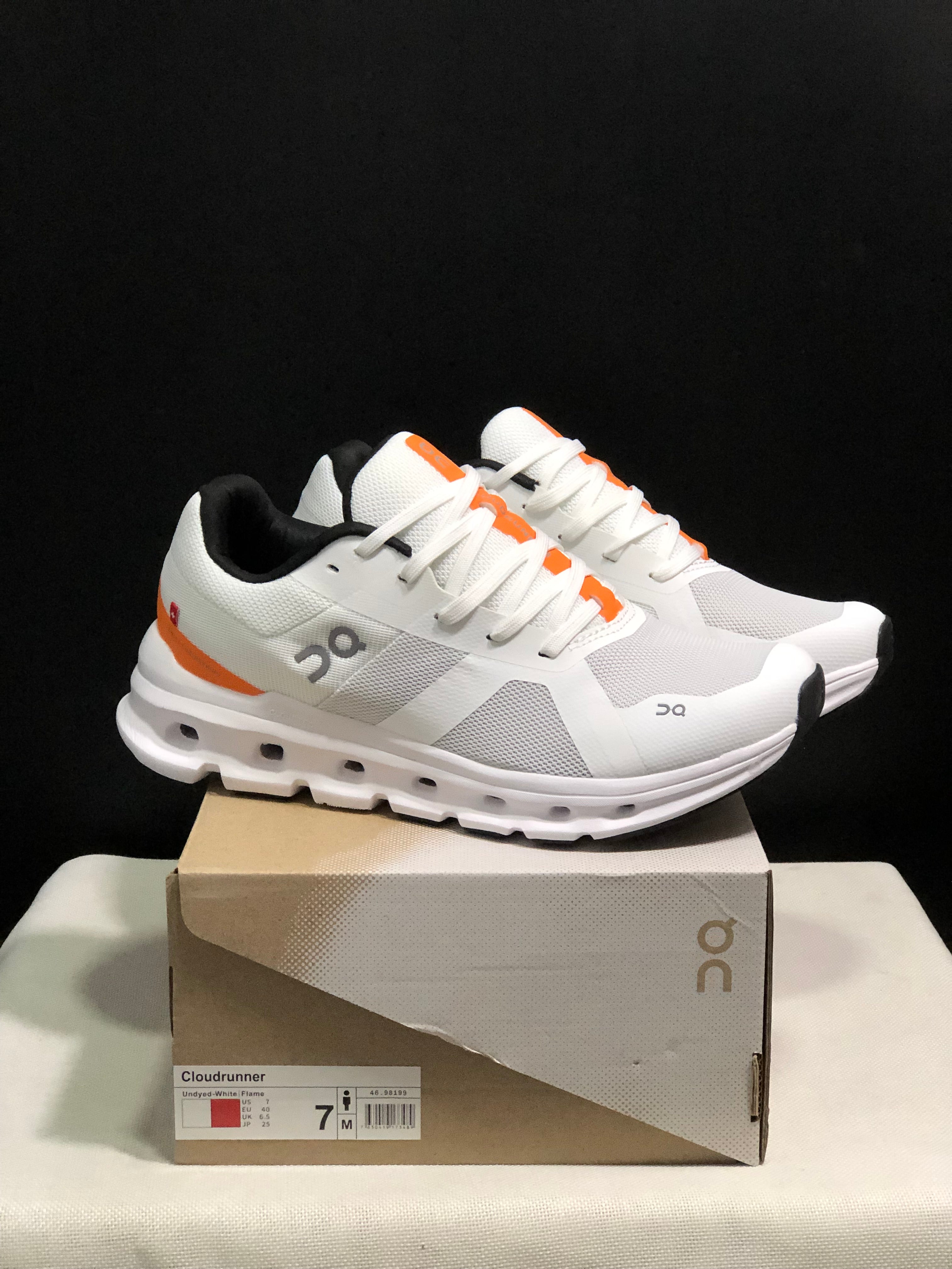 On Running Cloudrunner Anti-Slip Sports Running Shoes White/Orange