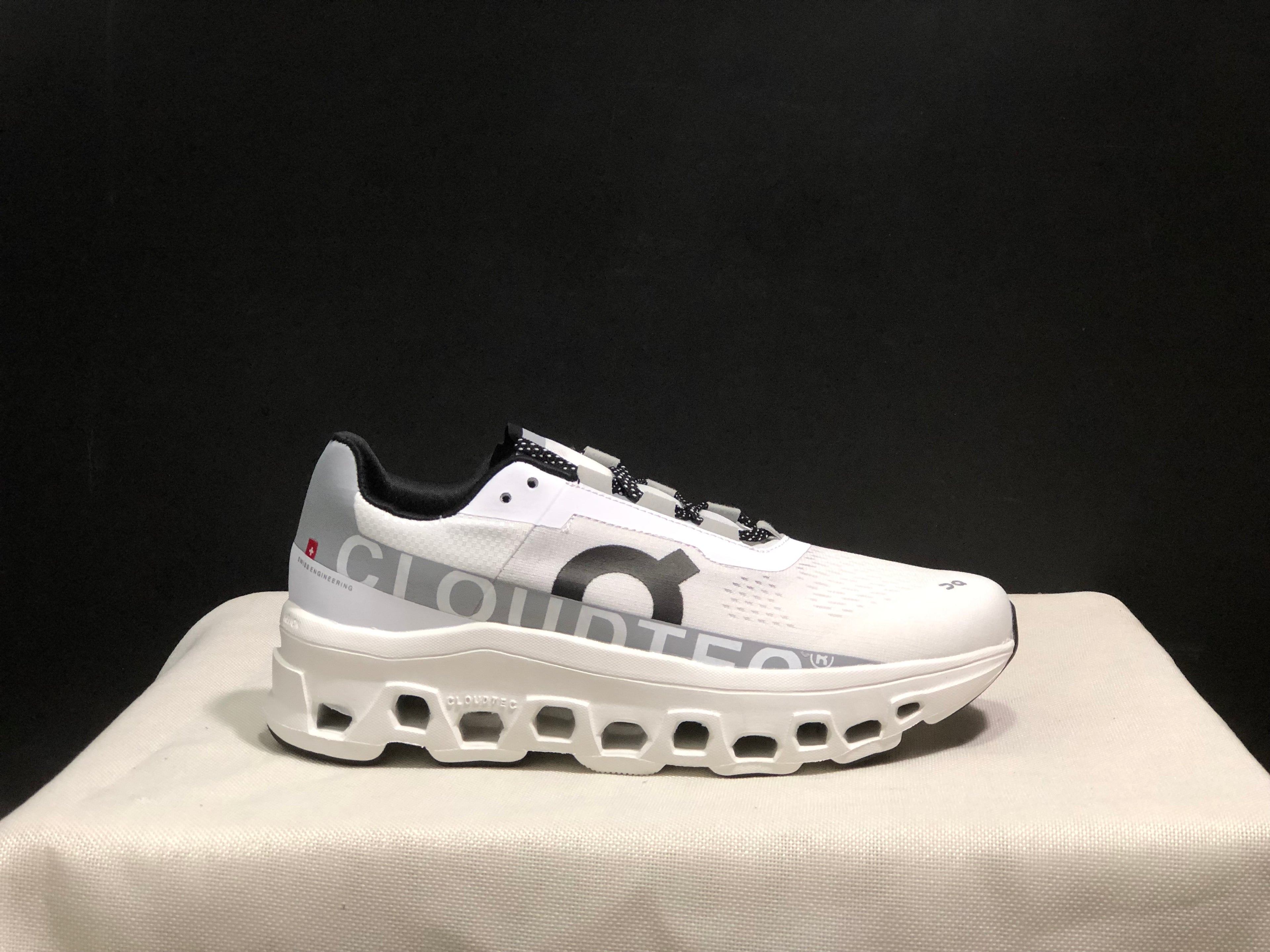 On Running Cloudmonster White Anti-Slip Running Shoes