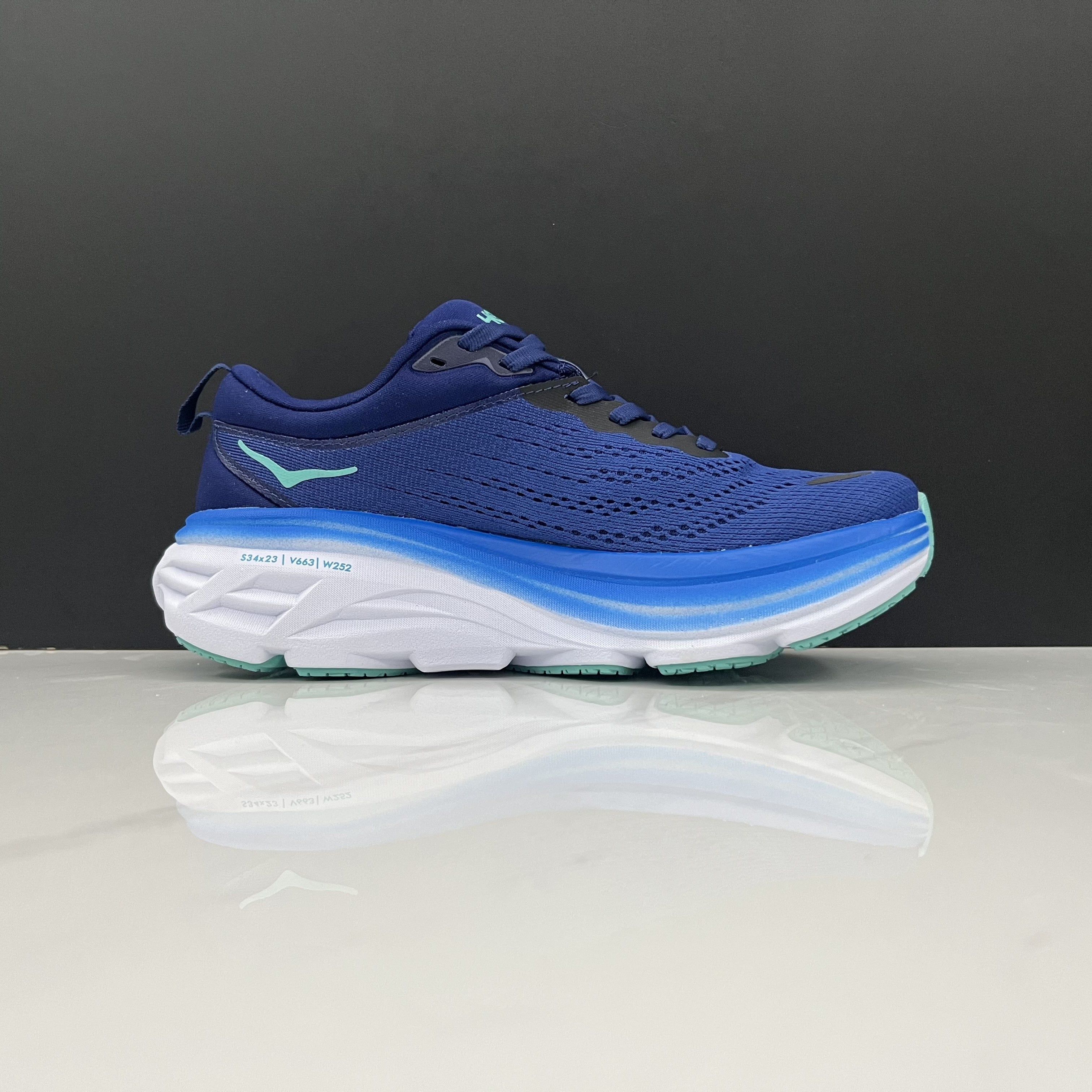Hoka One One Bondi 8 Breathable Low-top Running Shoes Sneakers Navy