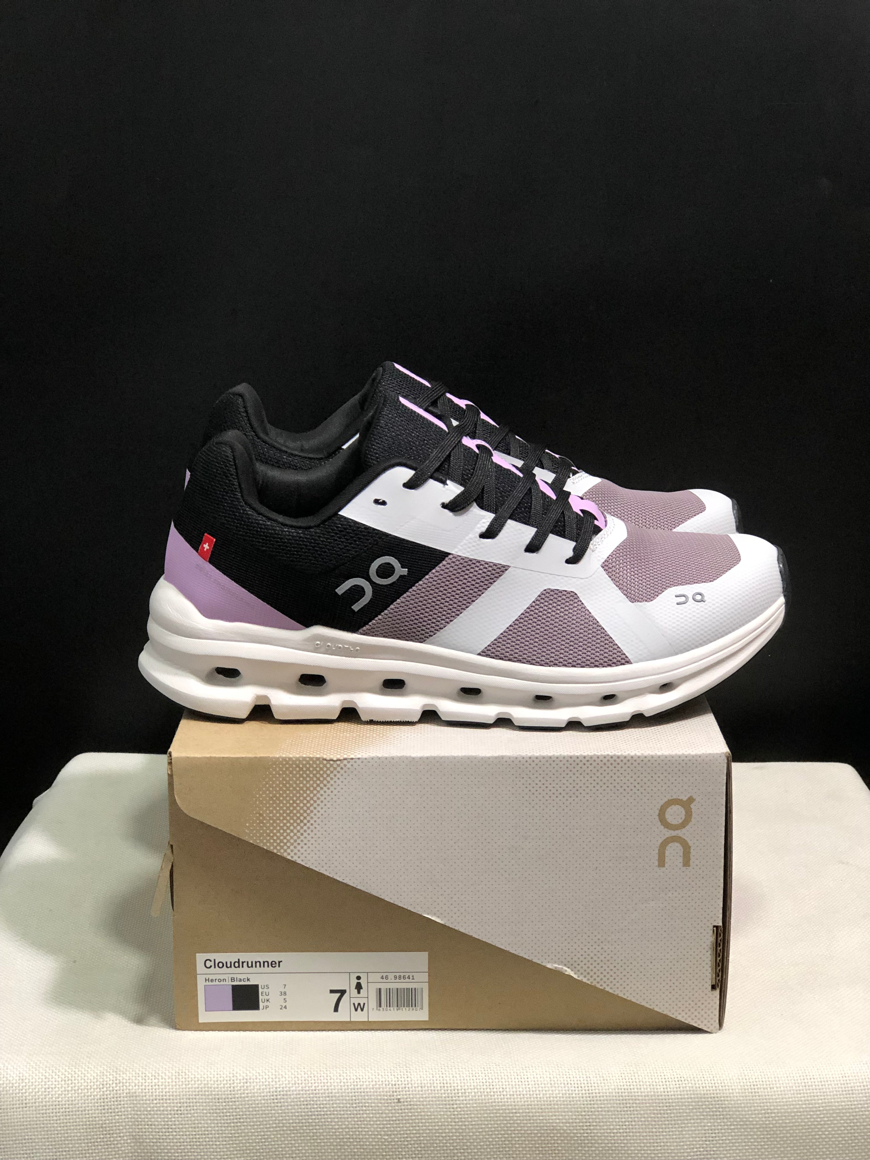 On Running Cloudrunner Anti-Slip Sports Running Shoes Heron/Black