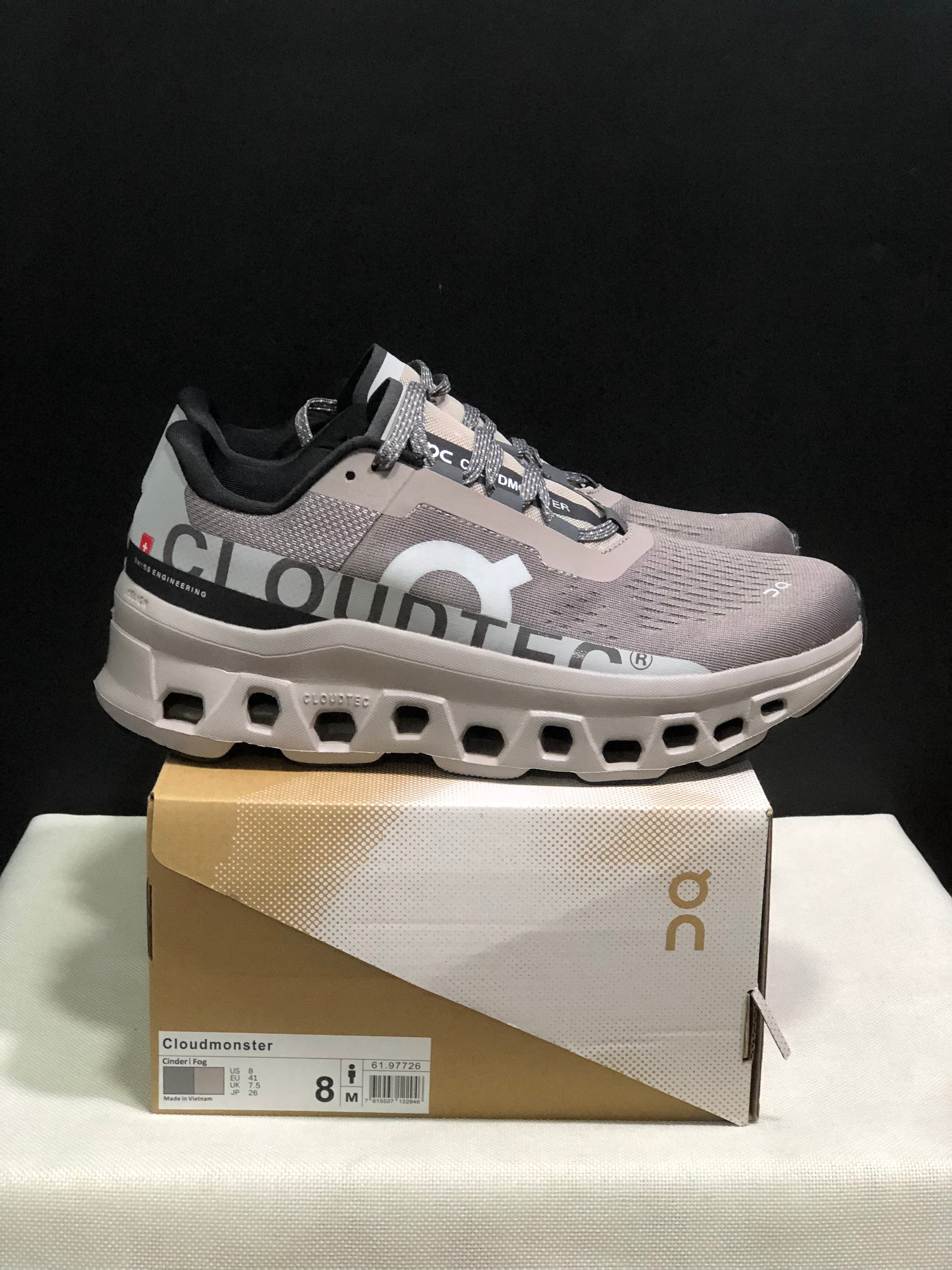On Running Cloudmonster Anti-Slip Running Shoes Cinder/Fog