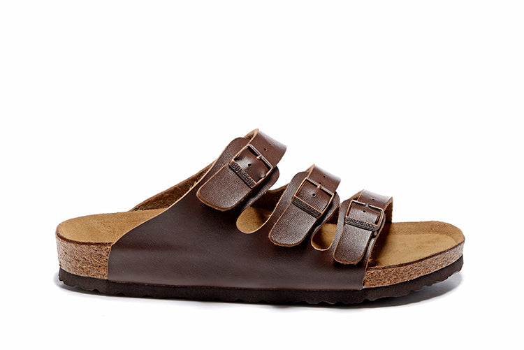 Birkenstock Florida Three-Buckle Matte Leather Sandals
