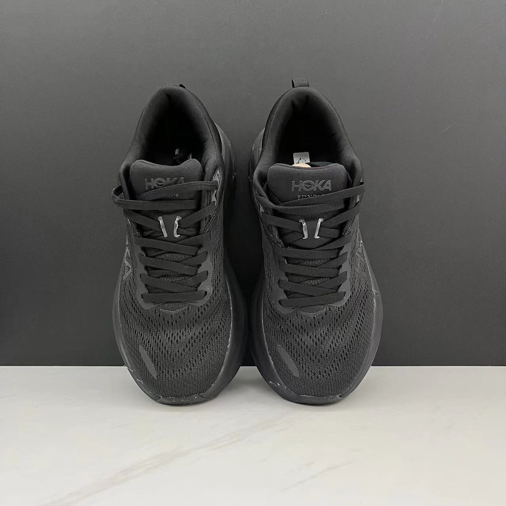Hoka One One Bondi 8 Black Breathable Low-top Running Shoes Sneakers