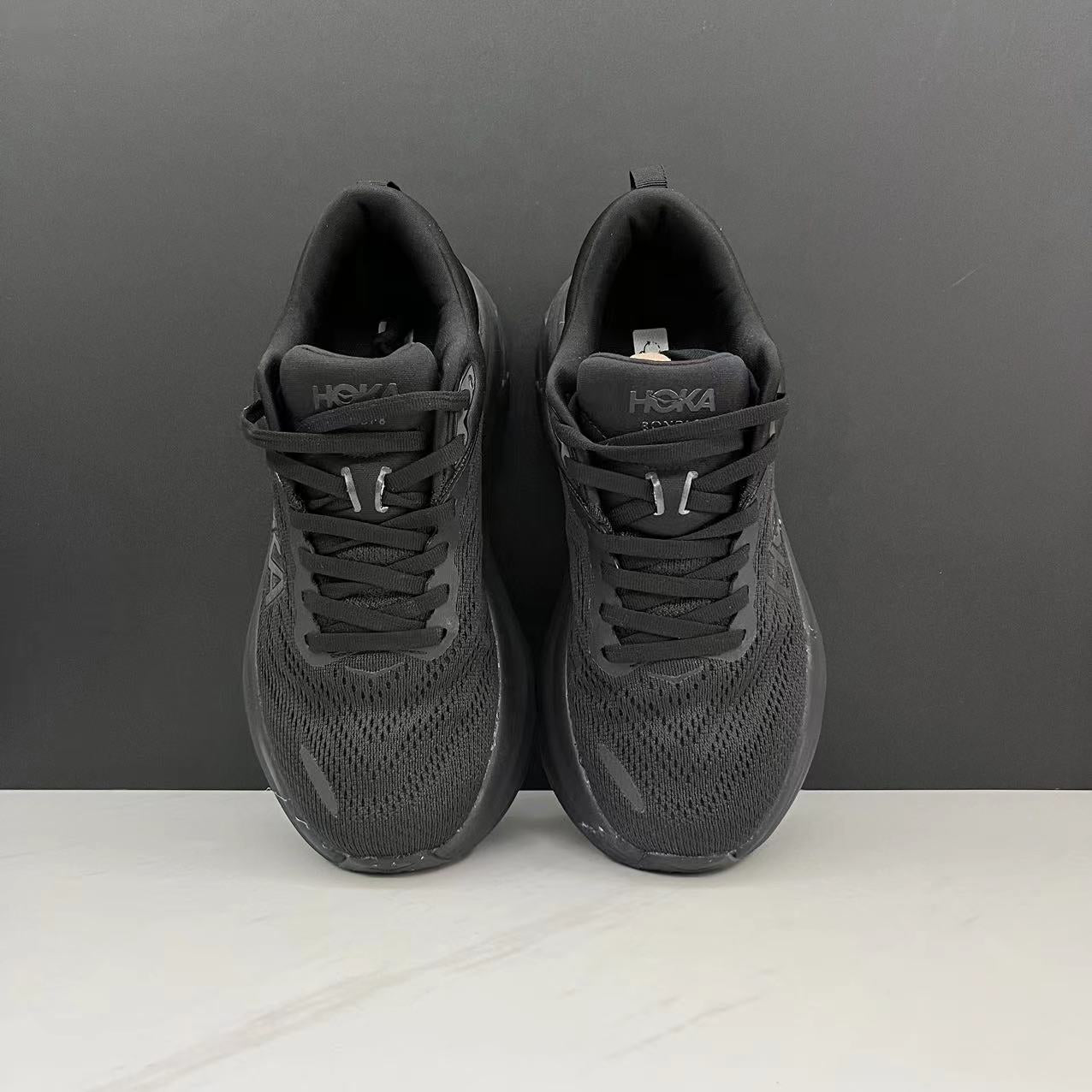 Hoka One One Bondi 8 Black Breathable Low-top Running Shoes Sneakers
