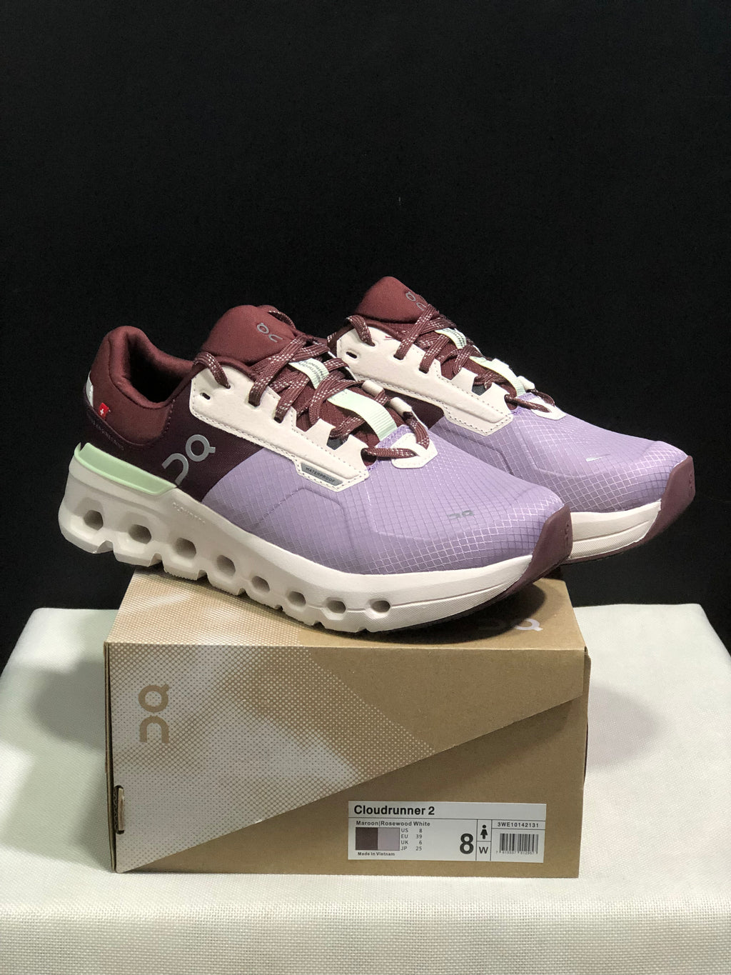 On Running Cloudrunner 2 Mesh Breathable Running Shoes Maroon/Rosewood White