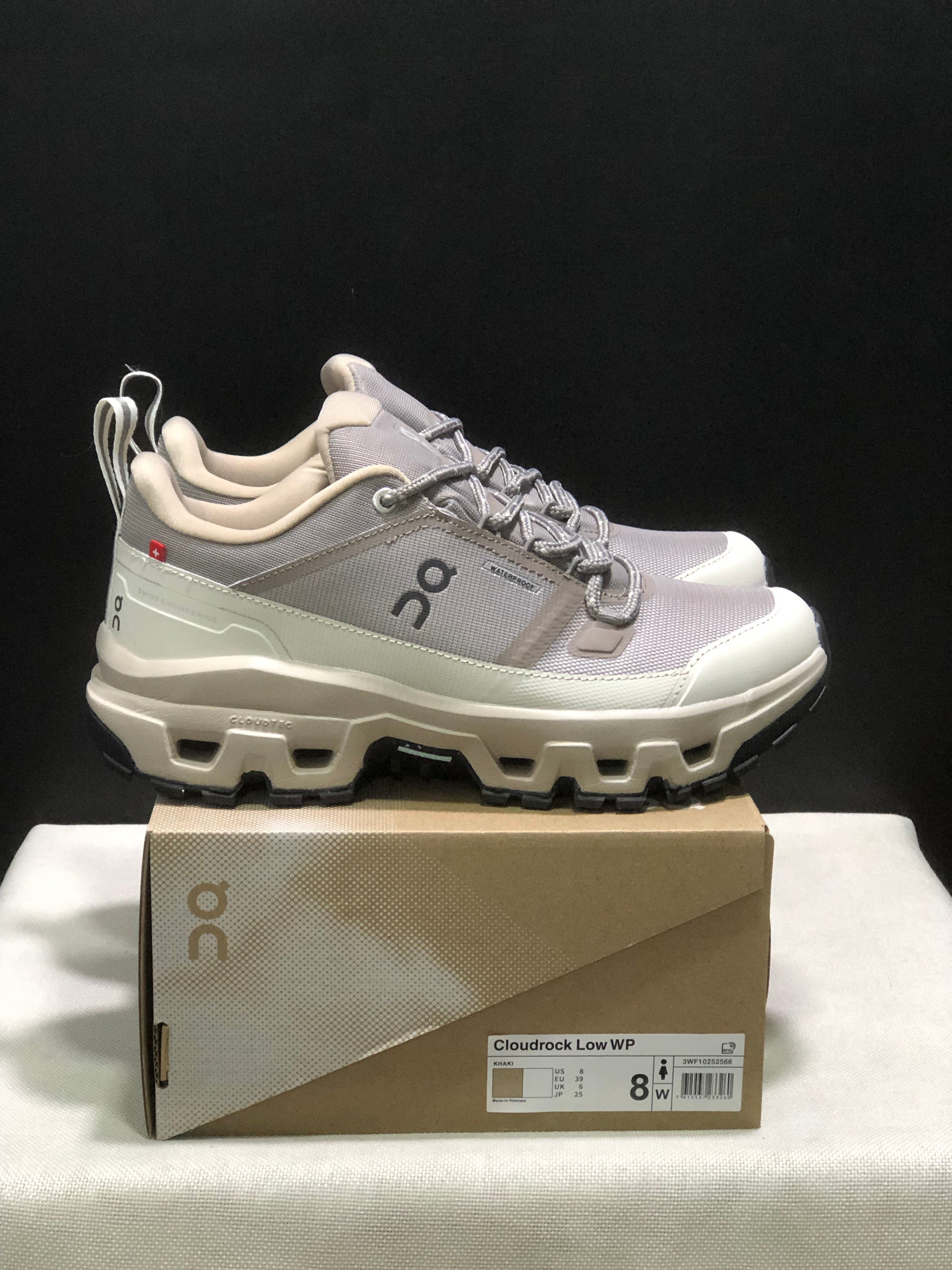 On Running Cloudrock Low WP Hiking Outdoor Shoes Khaki