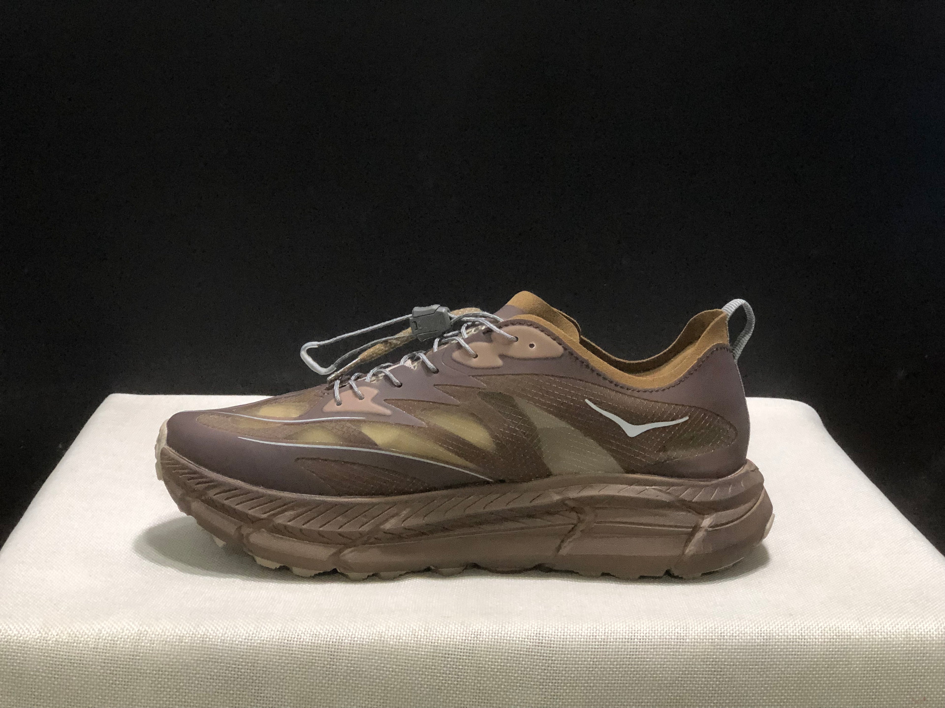 Hoka One One Satisfy x Mafate Speed 4 Breathable Fashion Running Shoes Sneakers Brown