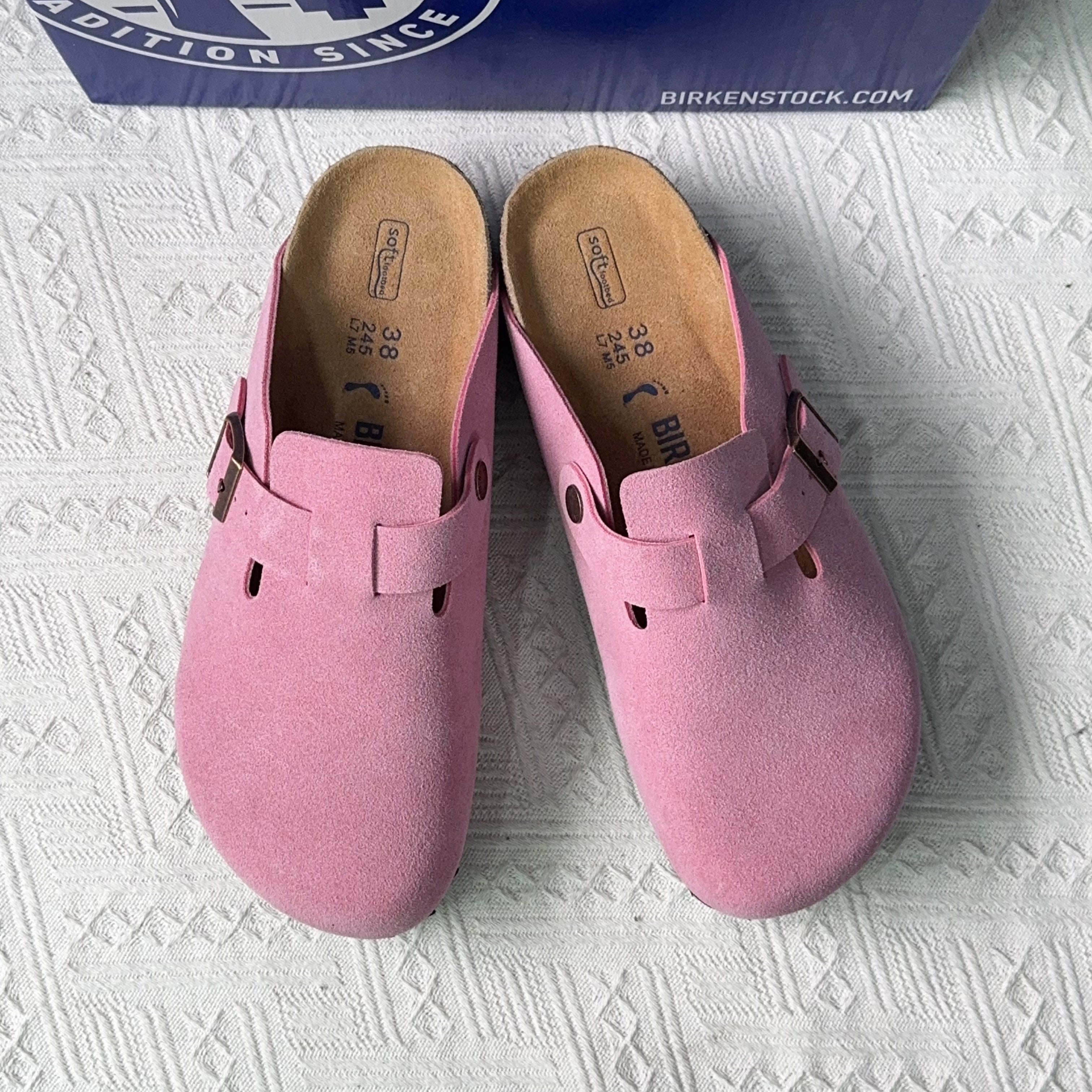 Birkenstock Boston Suede Leather Casual Shoes With Thick Soles