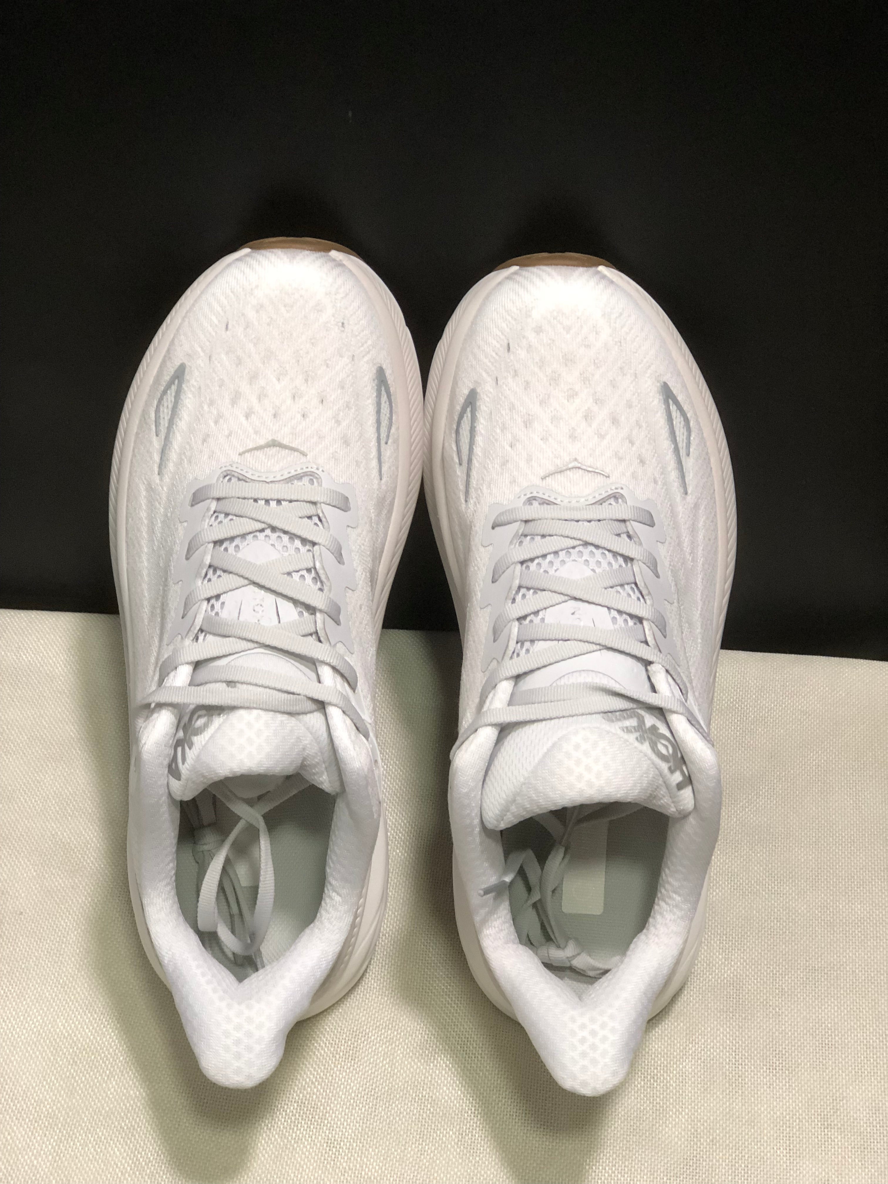 Hoka One One Clifton 9 Running Shoes White Athletic Shoes Sneakers