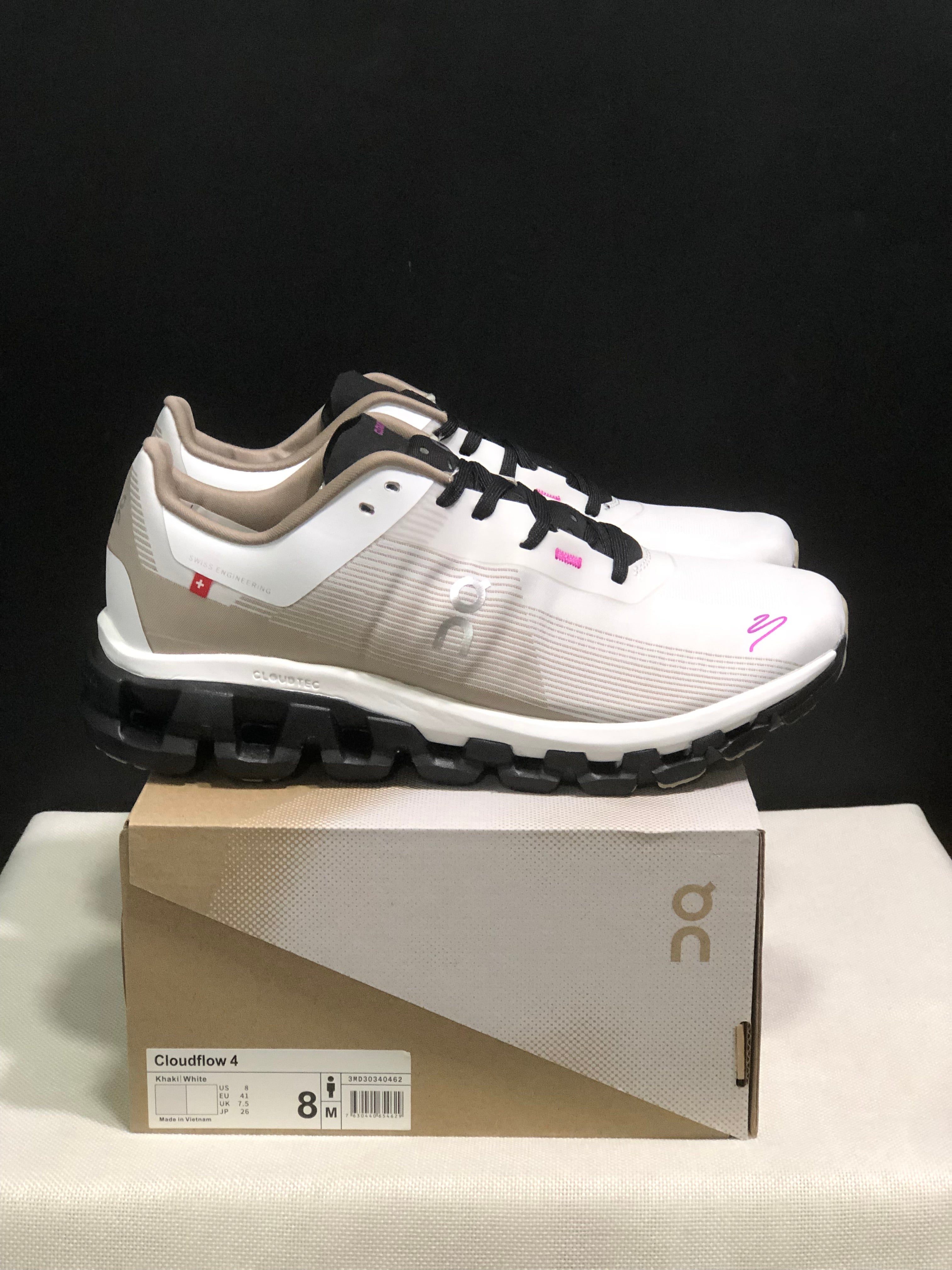On Running Cloudflow 4 Shock-Absorbing And Wear-Resistant Running Shoes Khaki/White