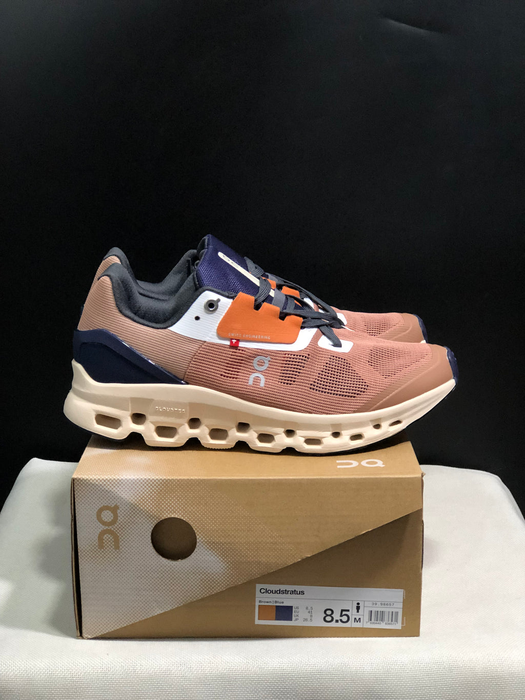On Running Cloudstratus Breathable Support Running Shoes Reddish Brown
