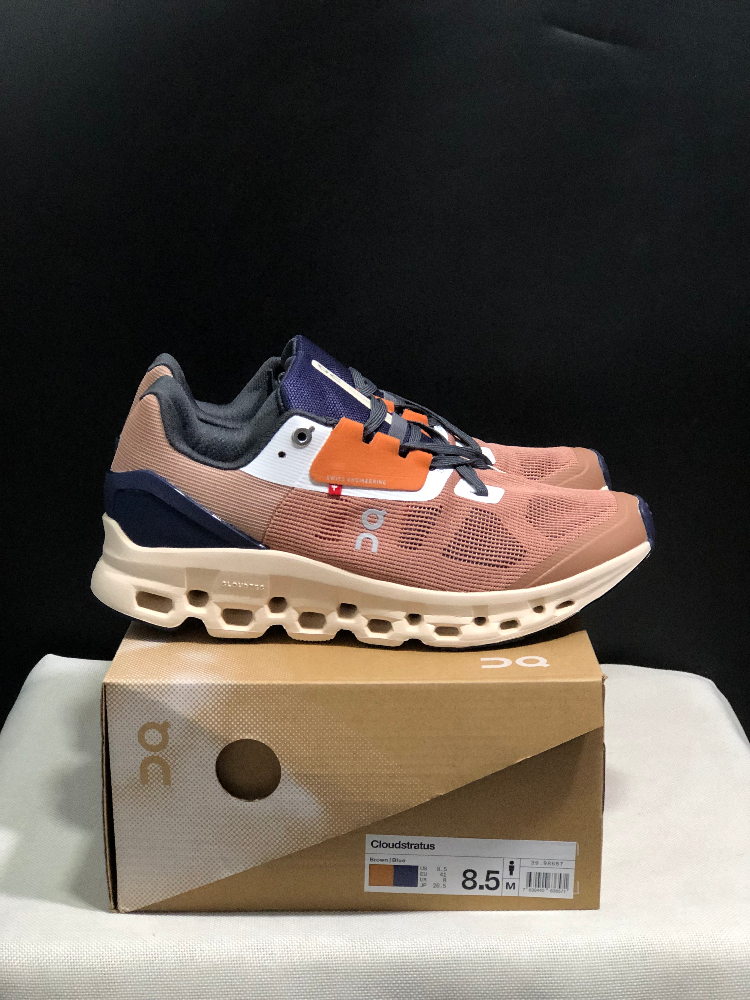 On Running Cloudstratus Breathable Support Running Shoes Reddish Brown