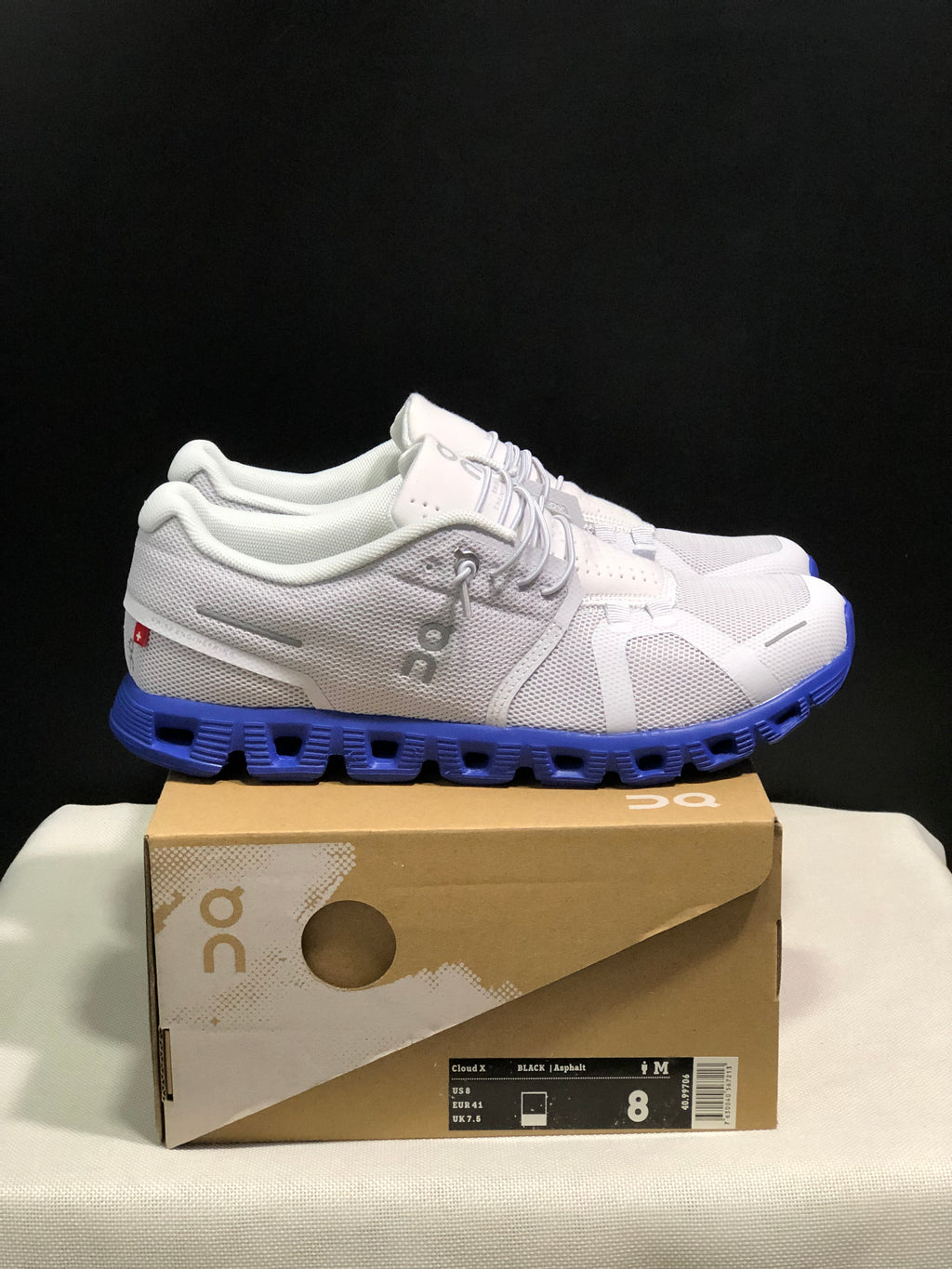 On Running Cloud 5 Lightweight Running Shoes Misty White/Indigo Blue