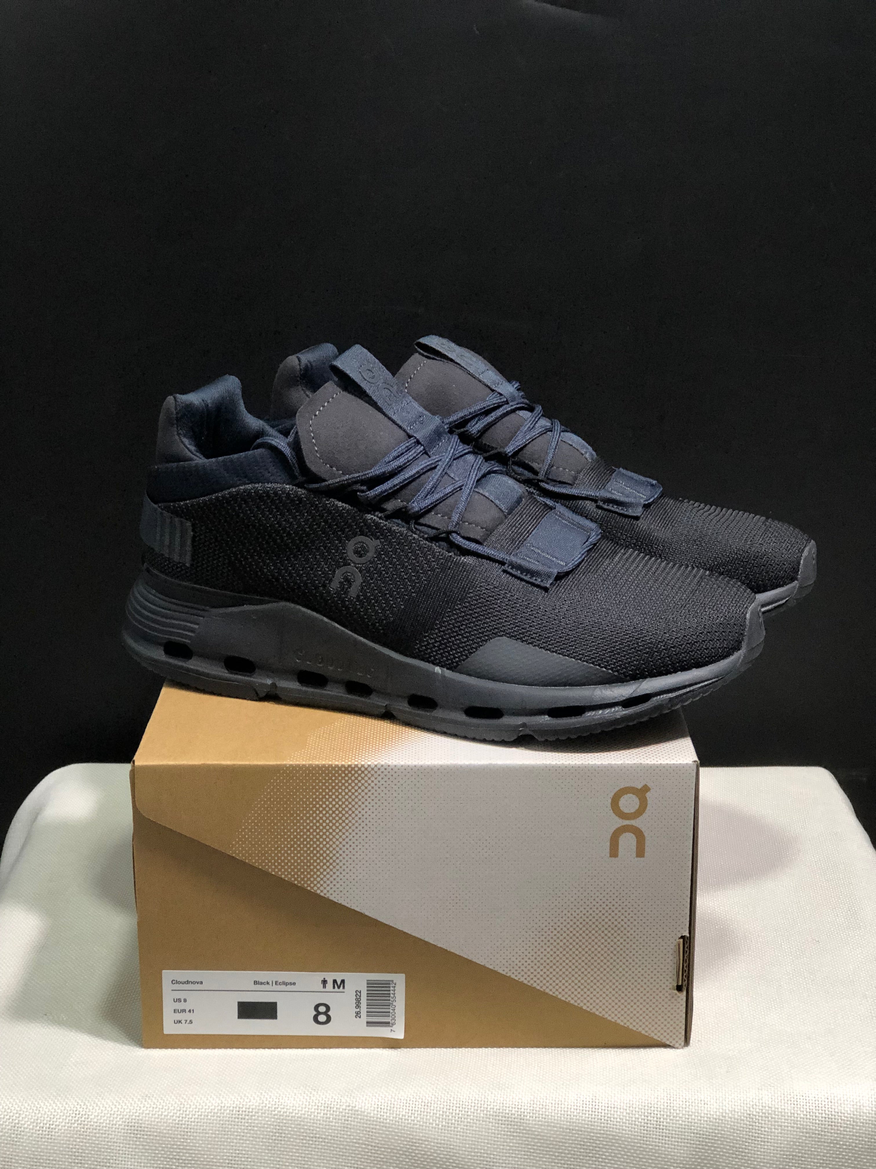 On Running Cloudnova Lightweight Sports Casual Shoes Black/Eclipse