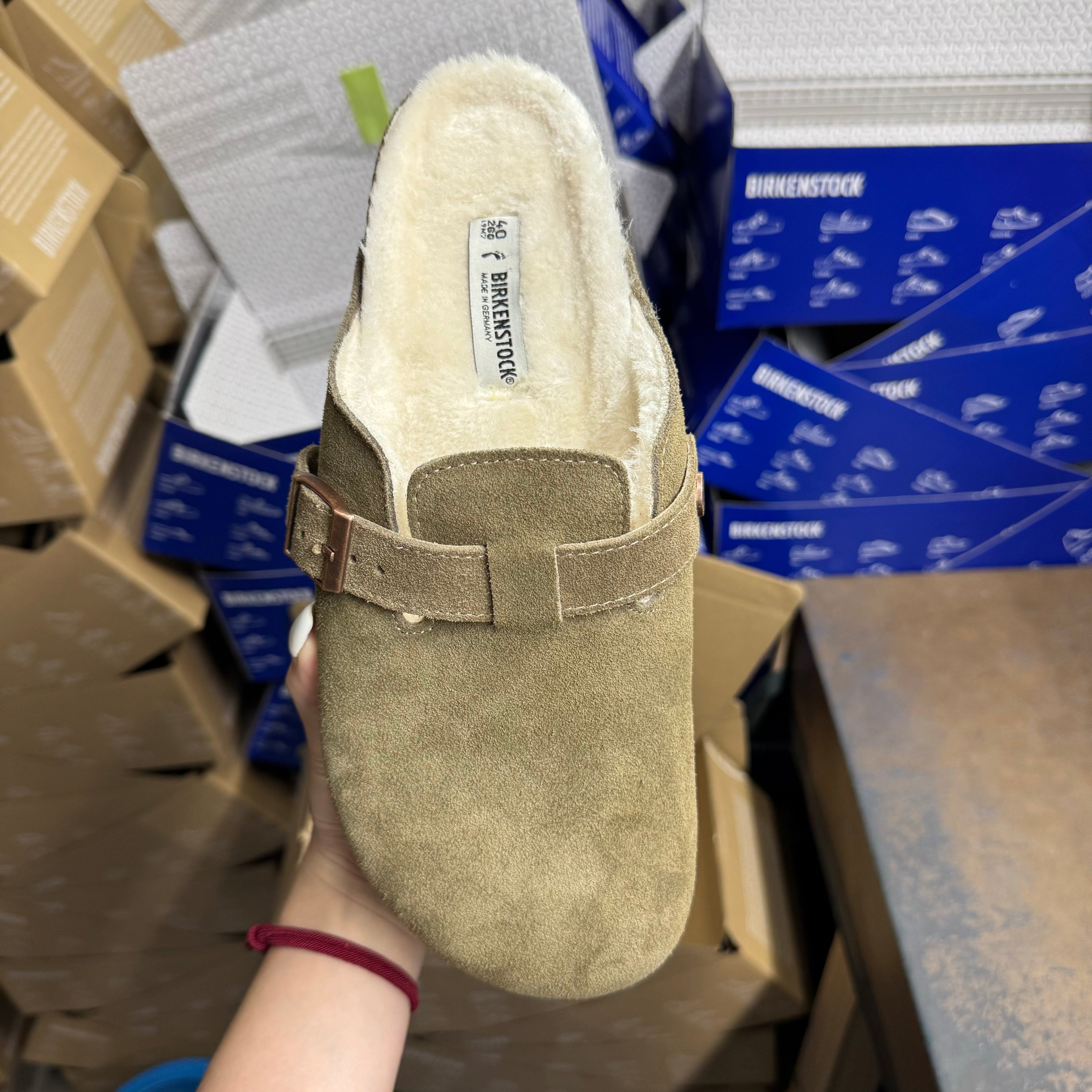 Birkenstock Boston Suede Fleece-Lined Casual Shoes