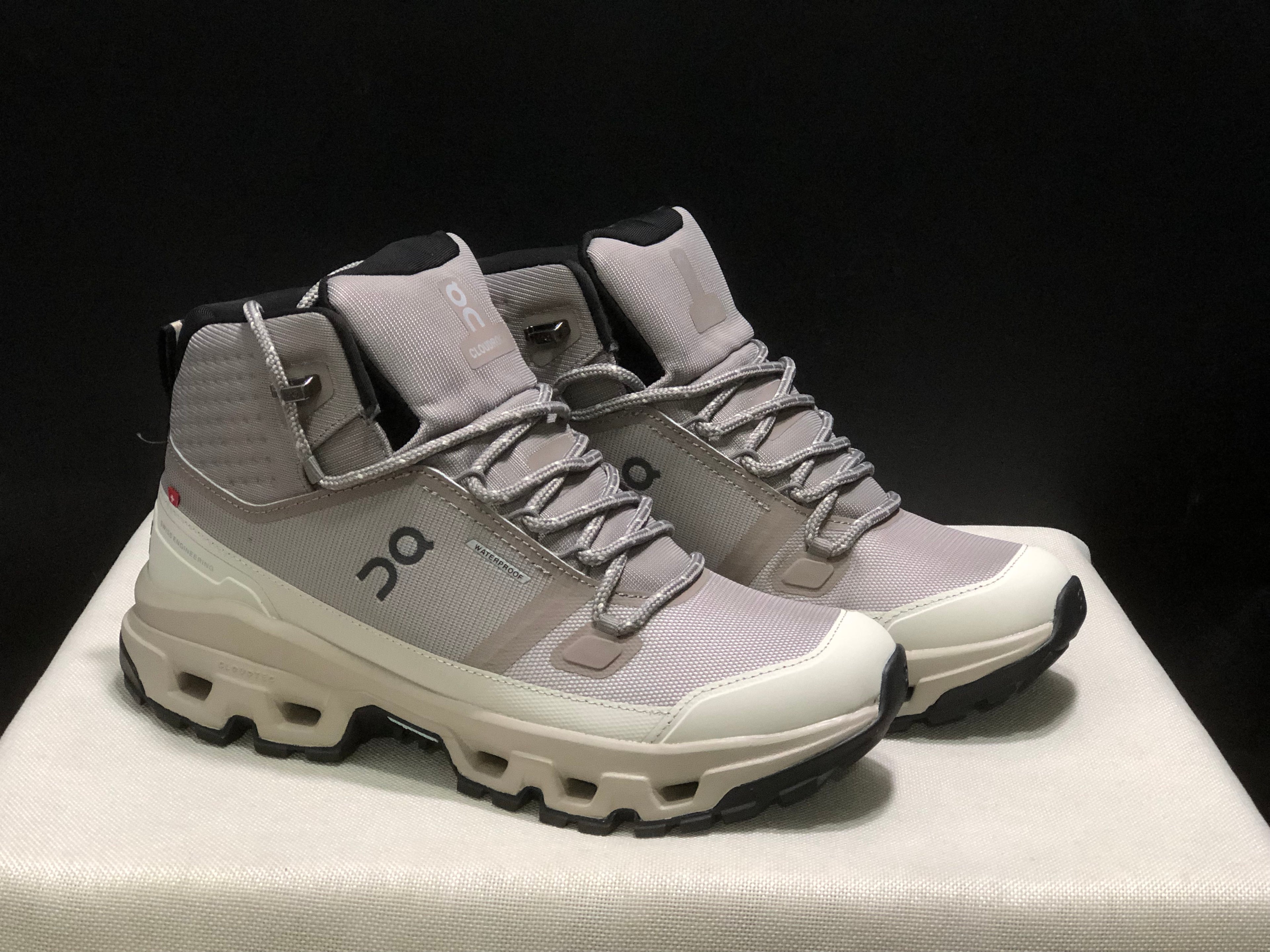 On Running Cloudrock Mid WP High-Top Hiking Shoes Cinder/Desert
