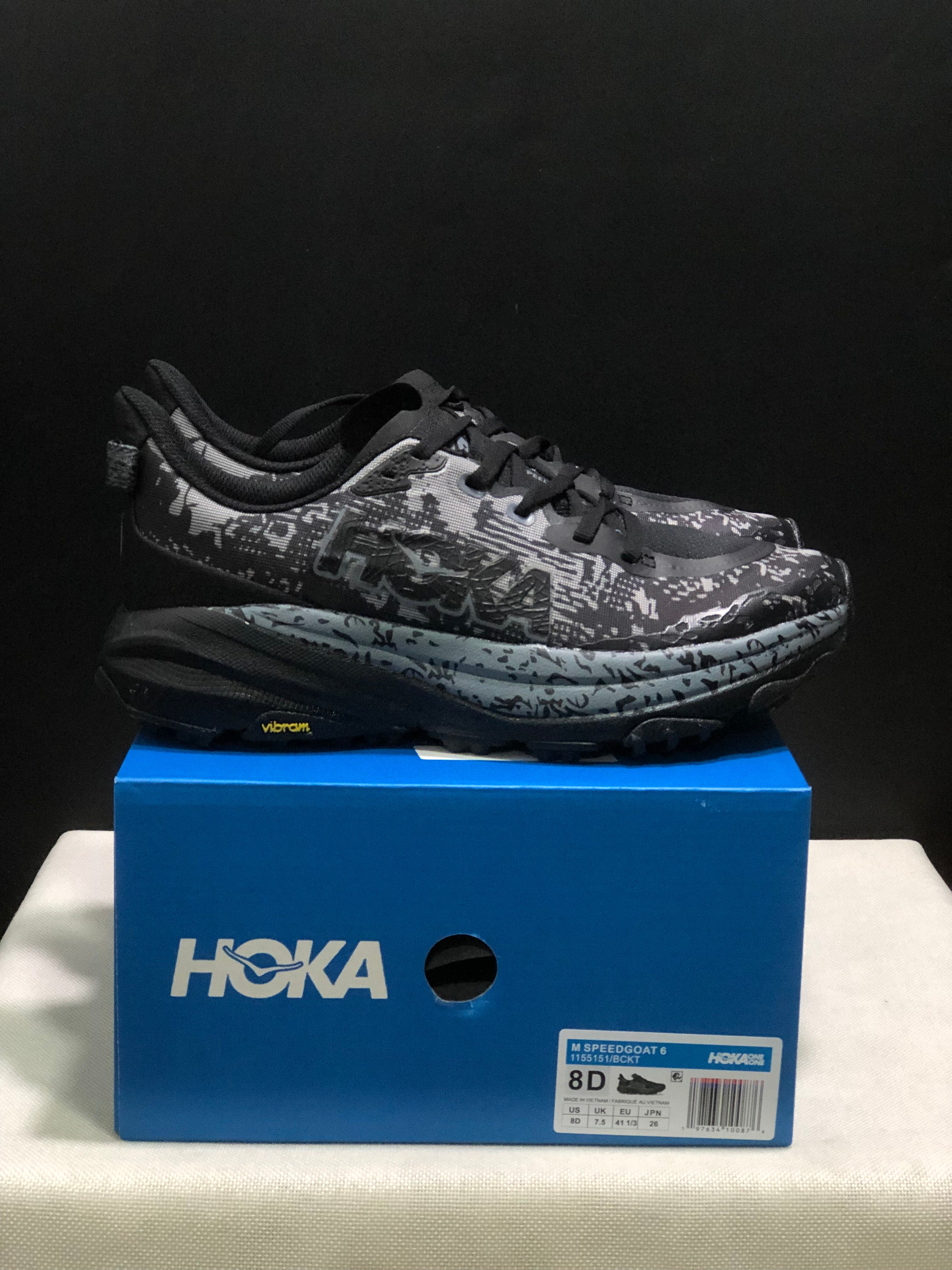 Hoka One One Speedgoat 6 Black Trail Running Shoes Sneakers