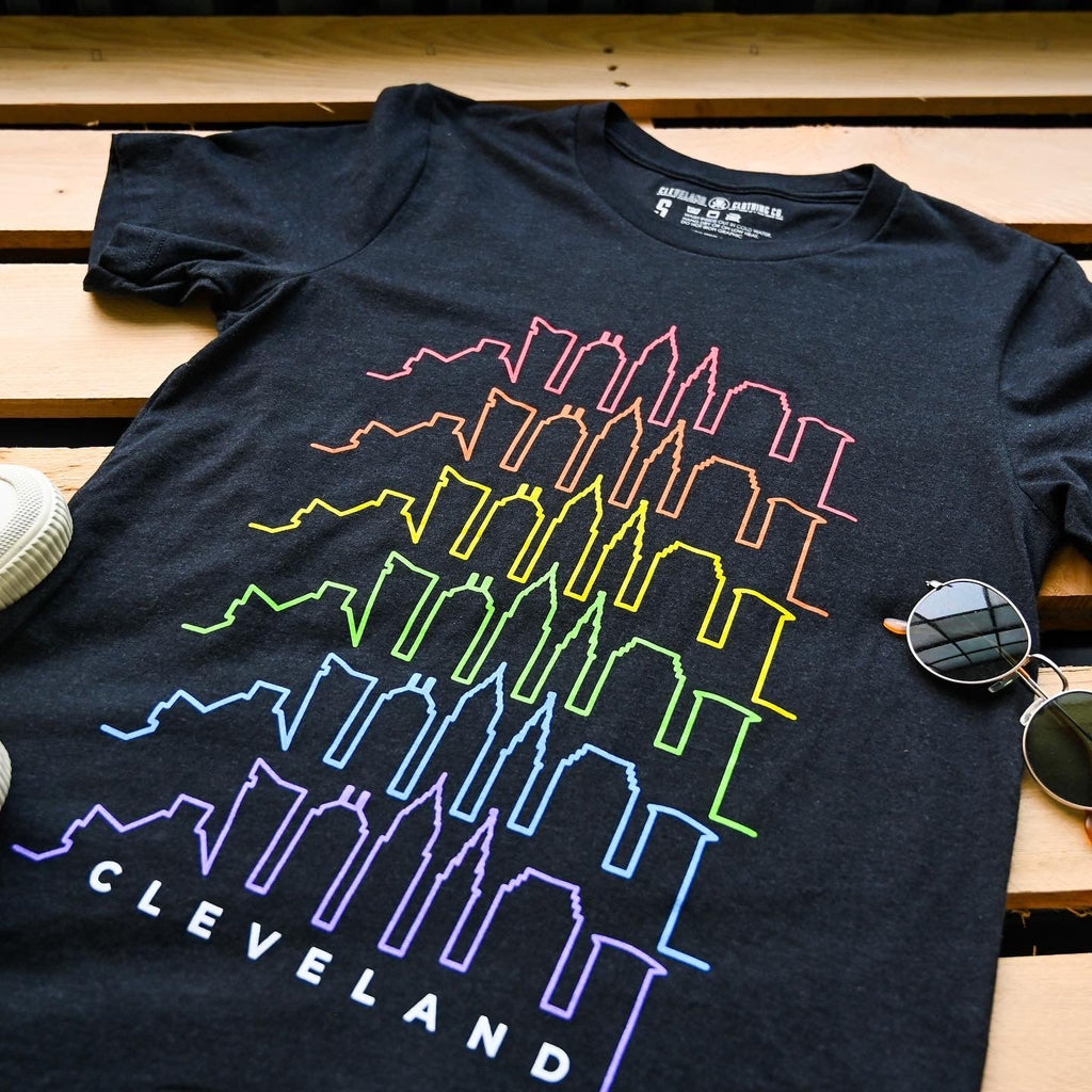 Rainbow Cleveland Skyline - Unisex Crew T-Shirt