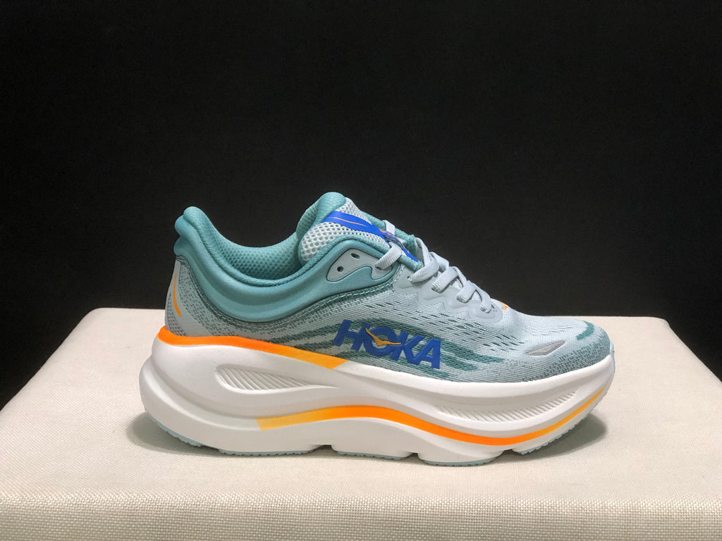 Hoka One One Bondi 9 Comfortable Low-top Running Shoes Sneakers Blue Gray