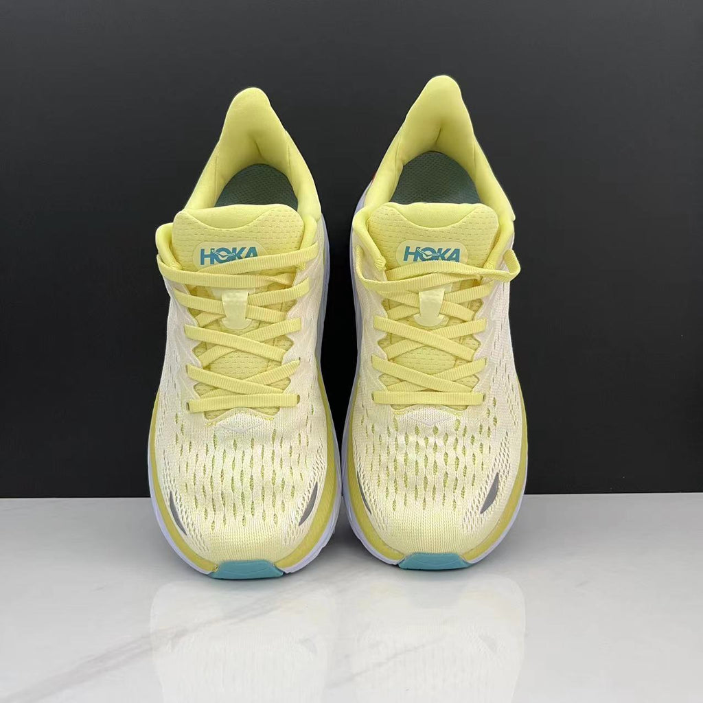 Hoka One One Clifton 8 Fashion Shoes Shock-absorbing Sneakers Light Yellow