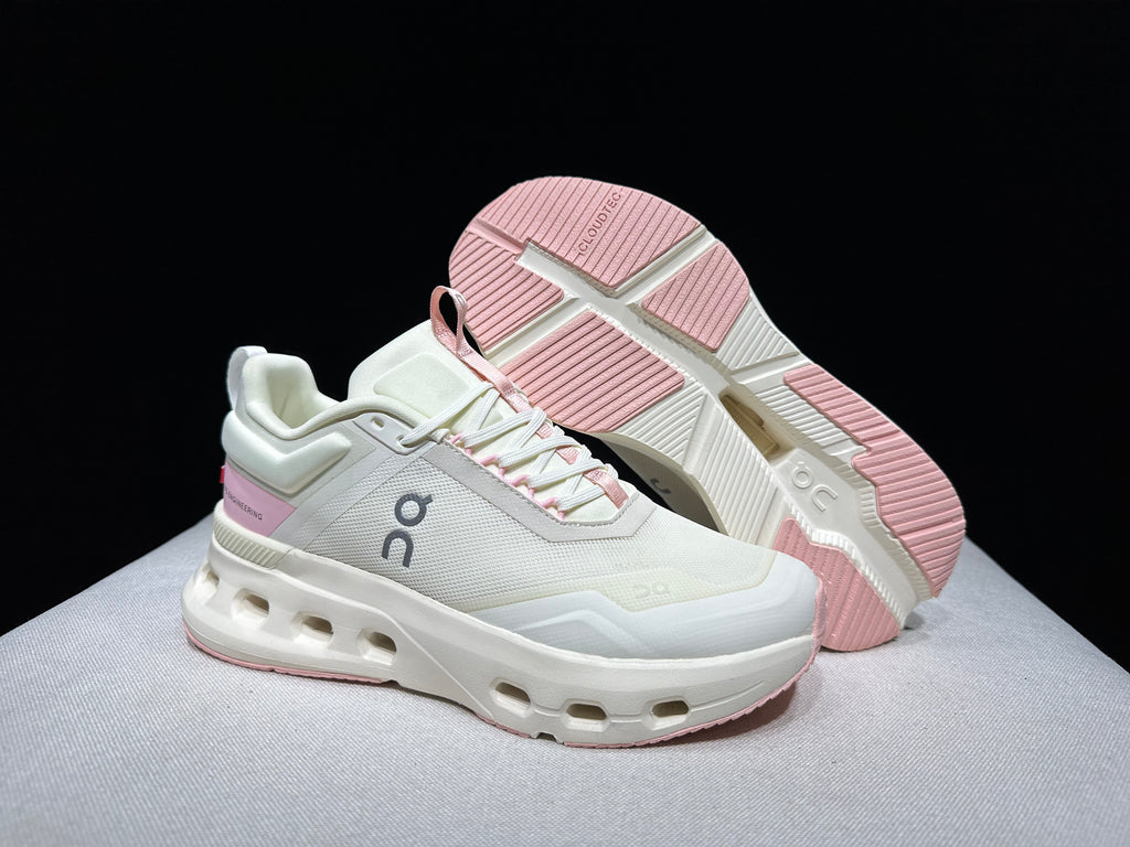 On Running Cloudnova X Comfortable Running Shoes Ivory/Pink