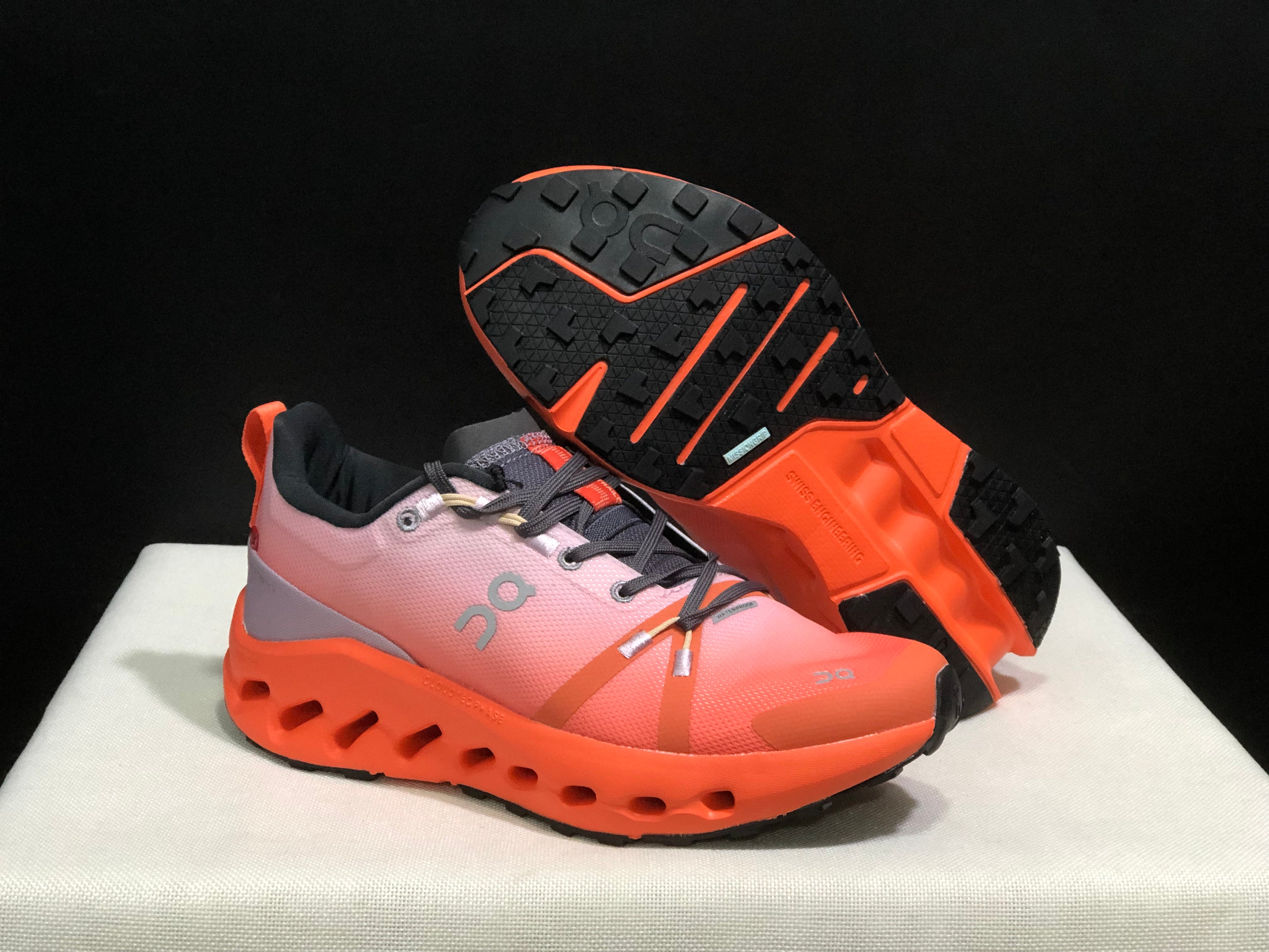 On Running Cloudsurfer Trail Waterproof Comfortable And Breathable Orange Running Shoes