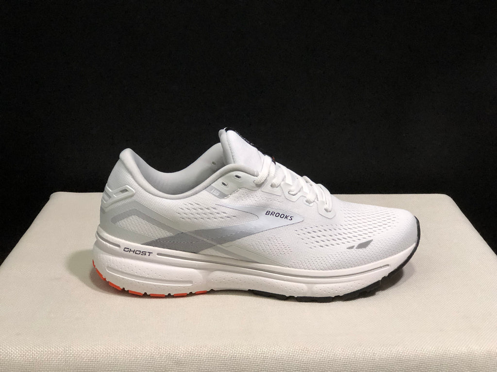 Brooks Ghost 15 Shock-absorbing Wear-resistant Low-top Running Shoes White/Grey