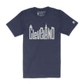 Cleveland Skyline Letters - Navy/Red - Unisex Crew T-Shirt