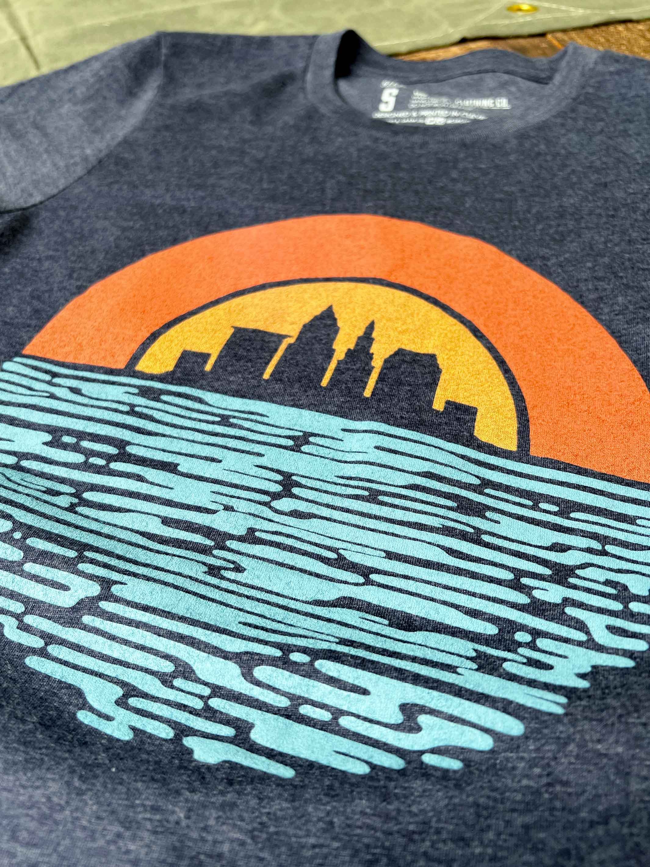 Cleveland Sunset - Unisex Crew T-Shirt - Navy