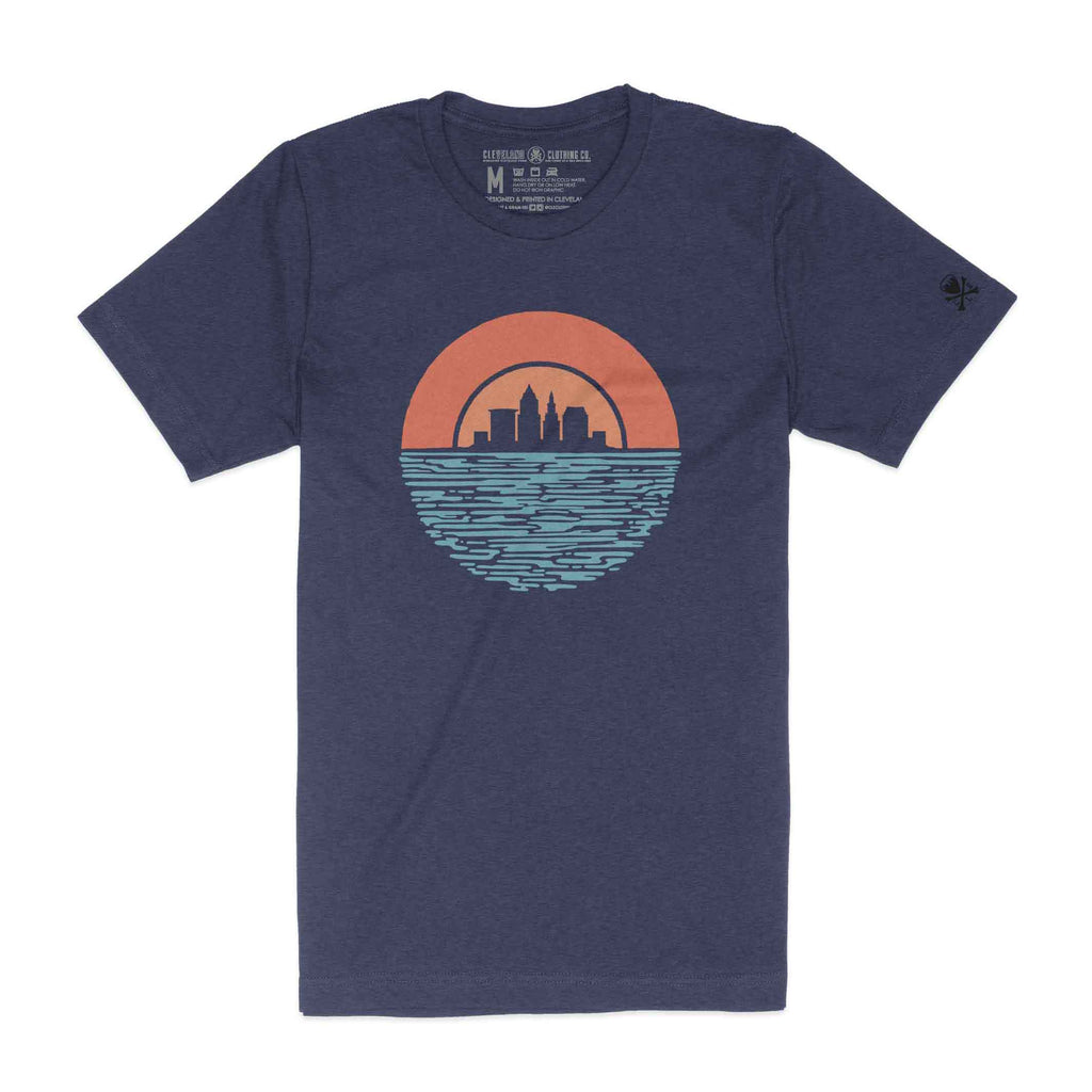Cleveland Sunset - Unisex Crew T-Shirt - Navy