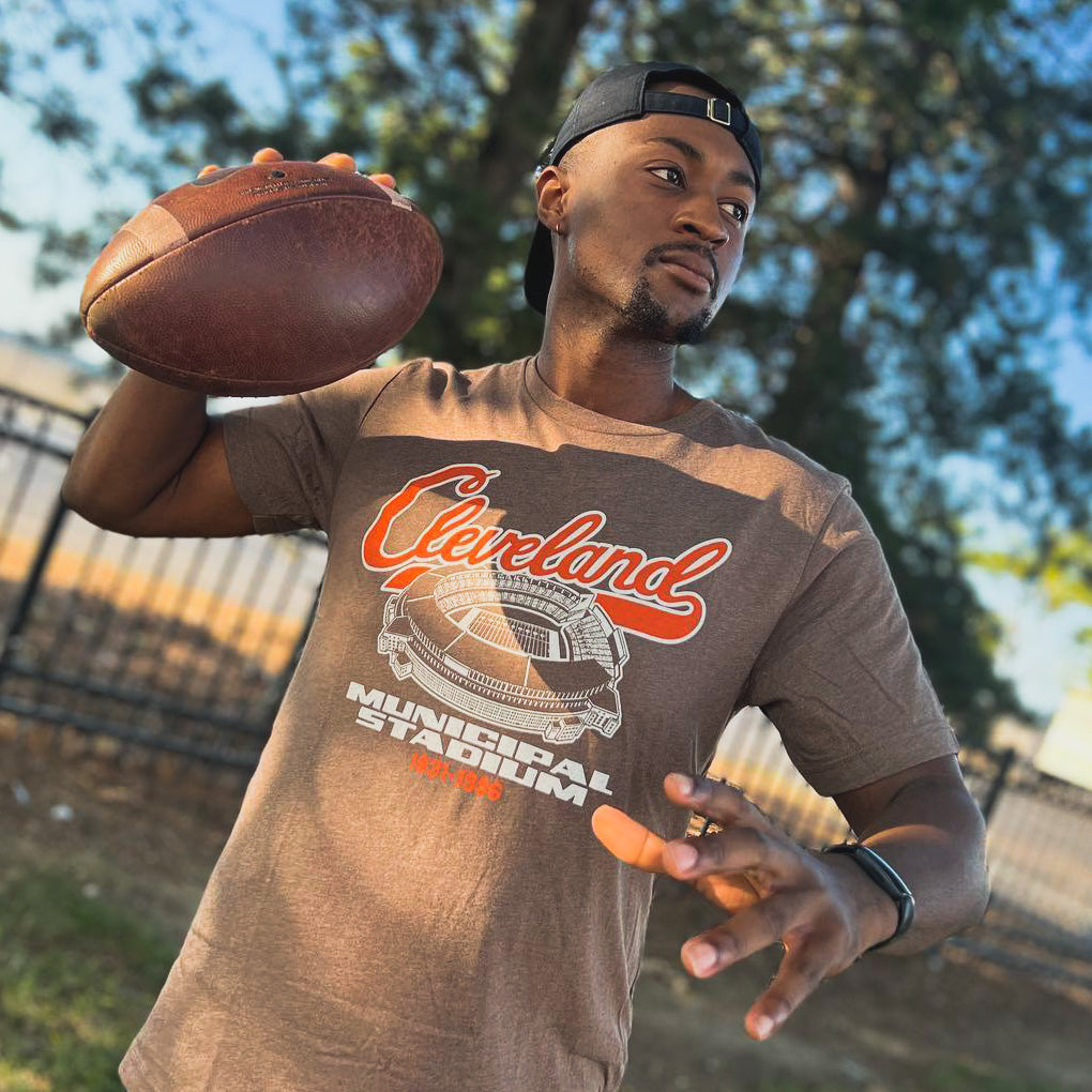 Municipal Stadium - Brown/Orange - Unisex Crew T-Shirt